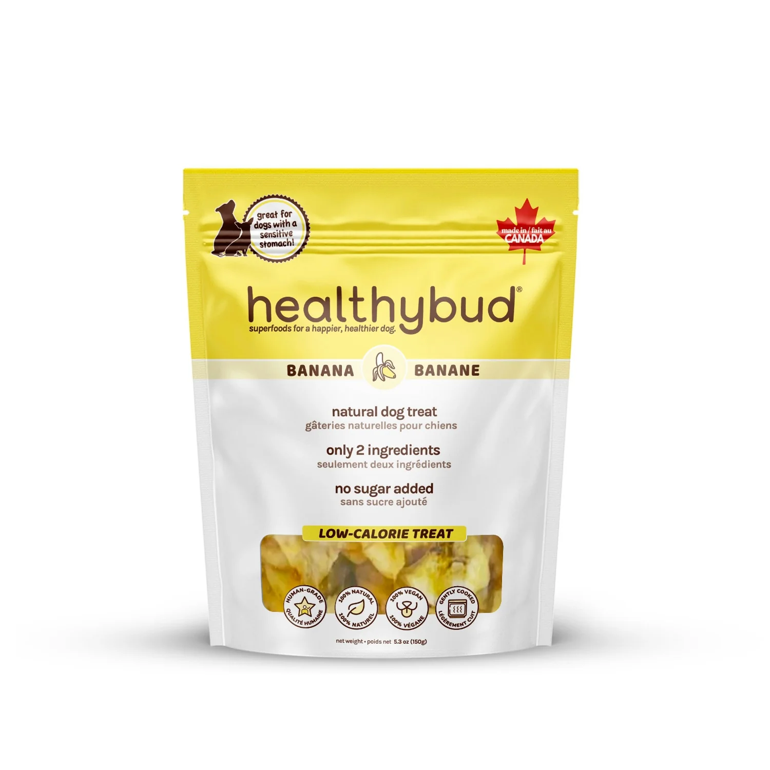 Healthybud 5.3oz Banana Chip Dog Treats - Image 1