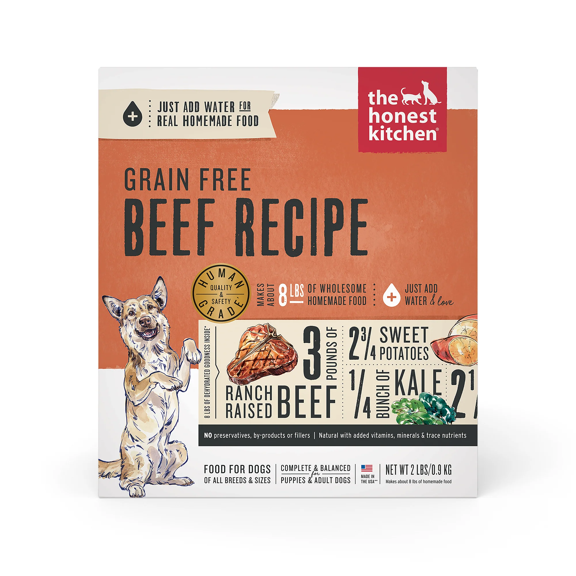 The Honest Kitchen Dehydrated Grain Free Beef Dog Food 2lb - Image 1