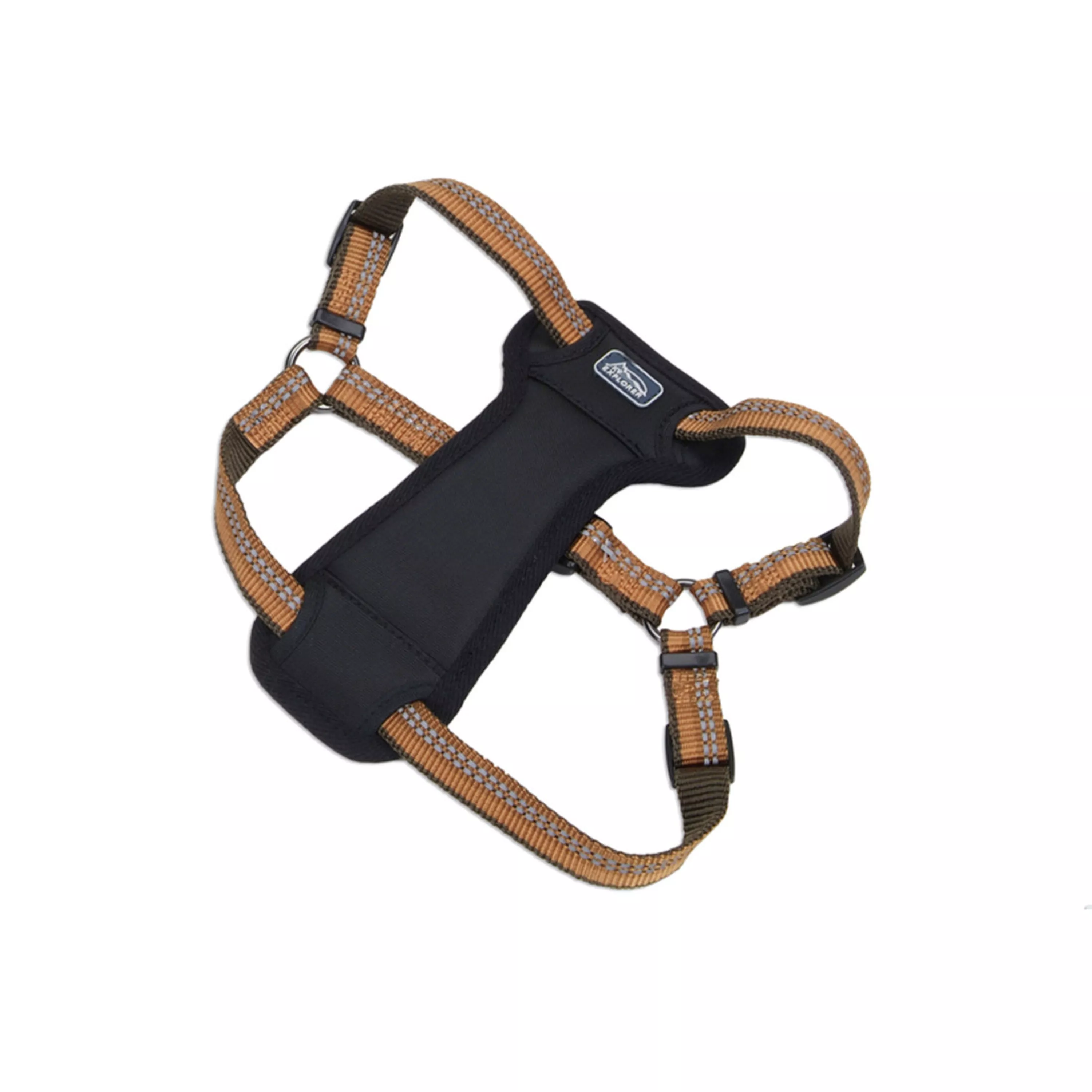 Coastal K9 Explorer Reflective Adjustable 1in Wide 20-30in Padded Dog Harness Campfire Orange - Image 1