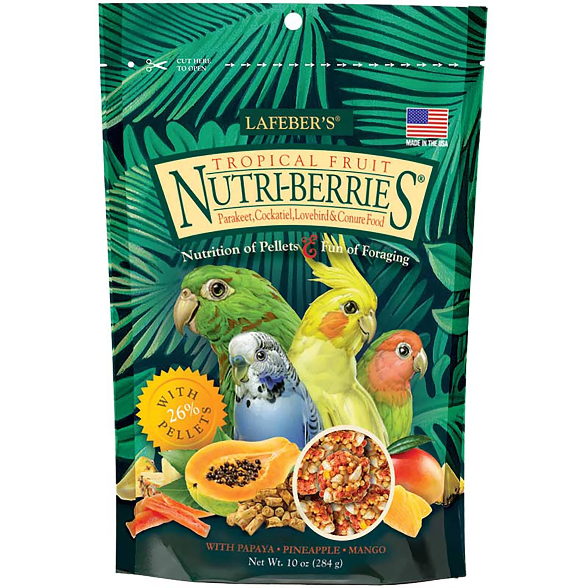 Lafeber s Nutri-Berries Tropical Fruit Cockatiel Bird Food  10 Oz - Image 1