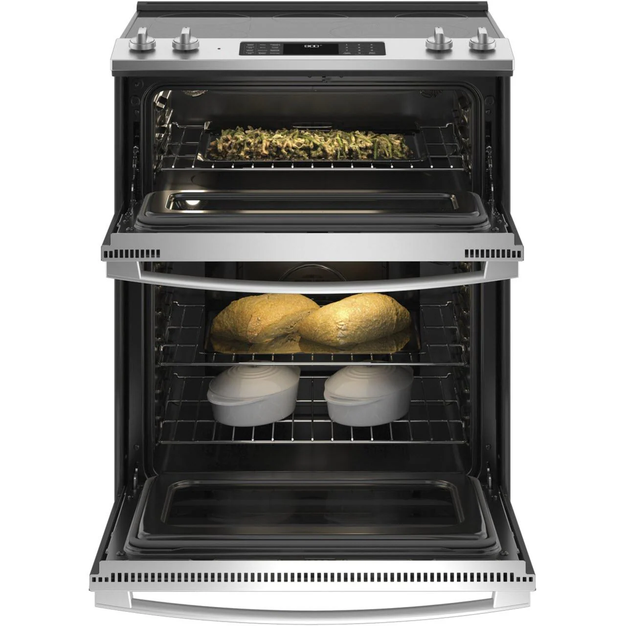 GE 30-inch Slide-in Electric Range with True European Convection Technology JSS86SPSS - Image 3