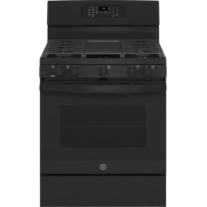 GE 30-inch Freestanding Gas Range with Convection Technology JGB735DPBB - Image 1