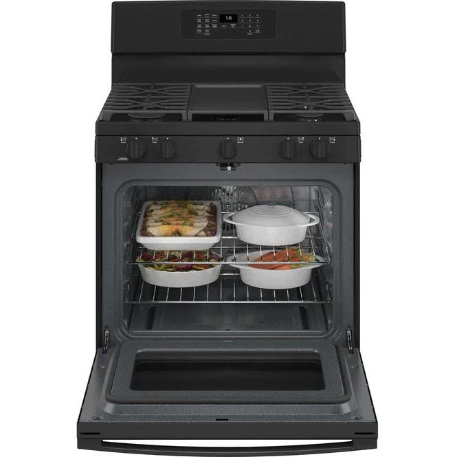 GE 30-inch Freestanding Gas Range with Convection Technology JGB735DPBB - Image 3