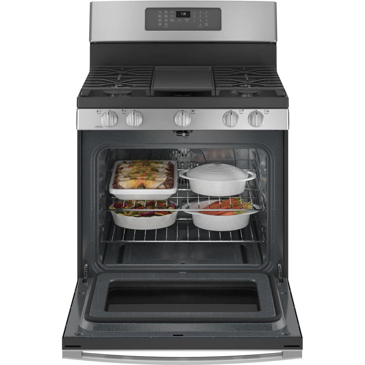 GE 30-inch Freestanding Gas Range with Convection Technology JGB735SPSS - Image 3