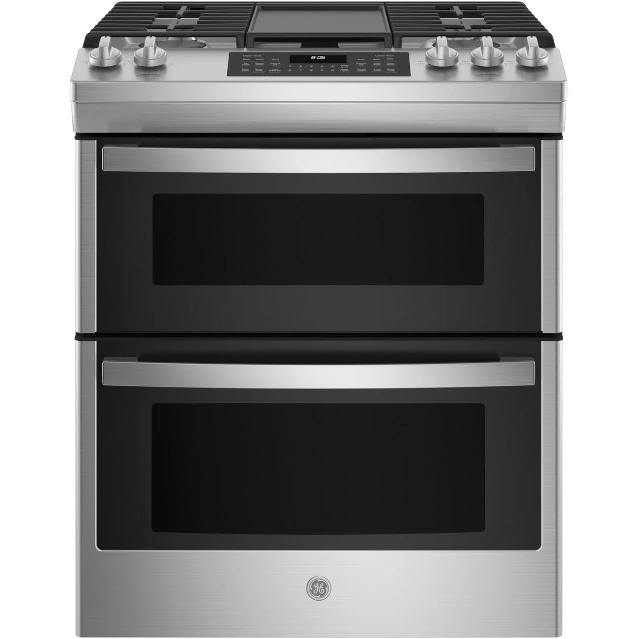 GE 30-inch Slide-in Gas Range with True European Convection Technology JGSS86SPSS - Image 1