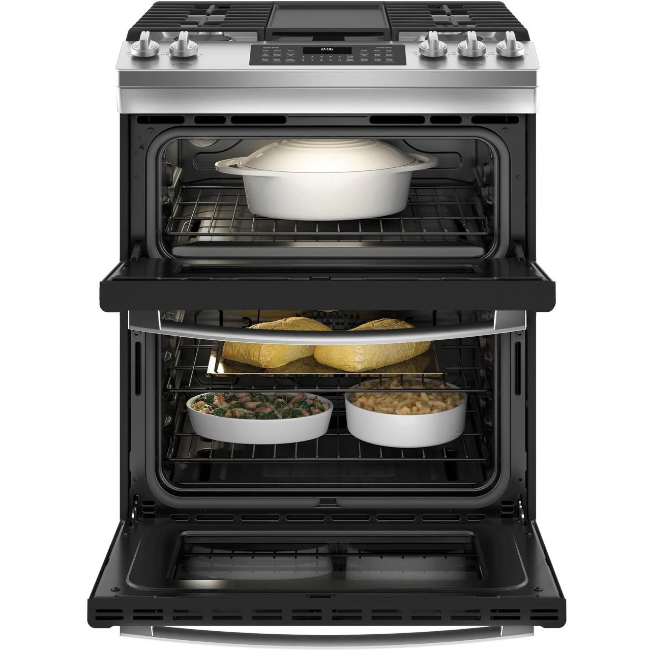 GE 30-inch Slide-in Gas Range with True European Convection Technology JGSS86SPSS - Image 3