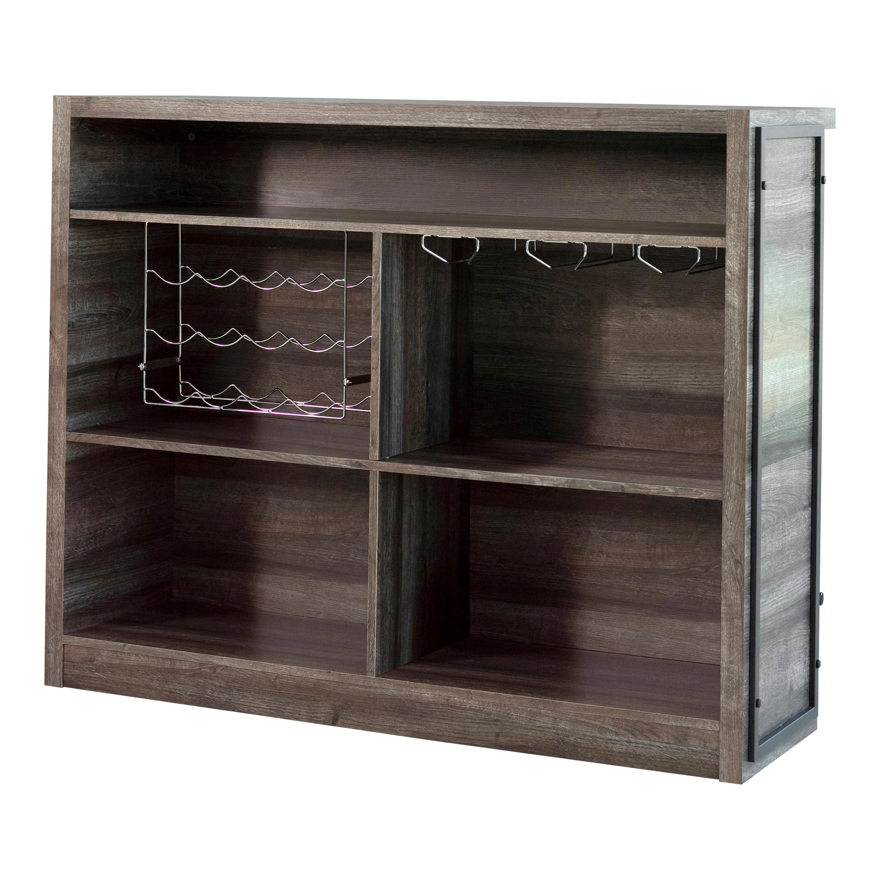 Coaster Furniture Joe 182071 5-shelf Composite Wood Home Bar Wine Cabinet - Aged Oak - Image 2