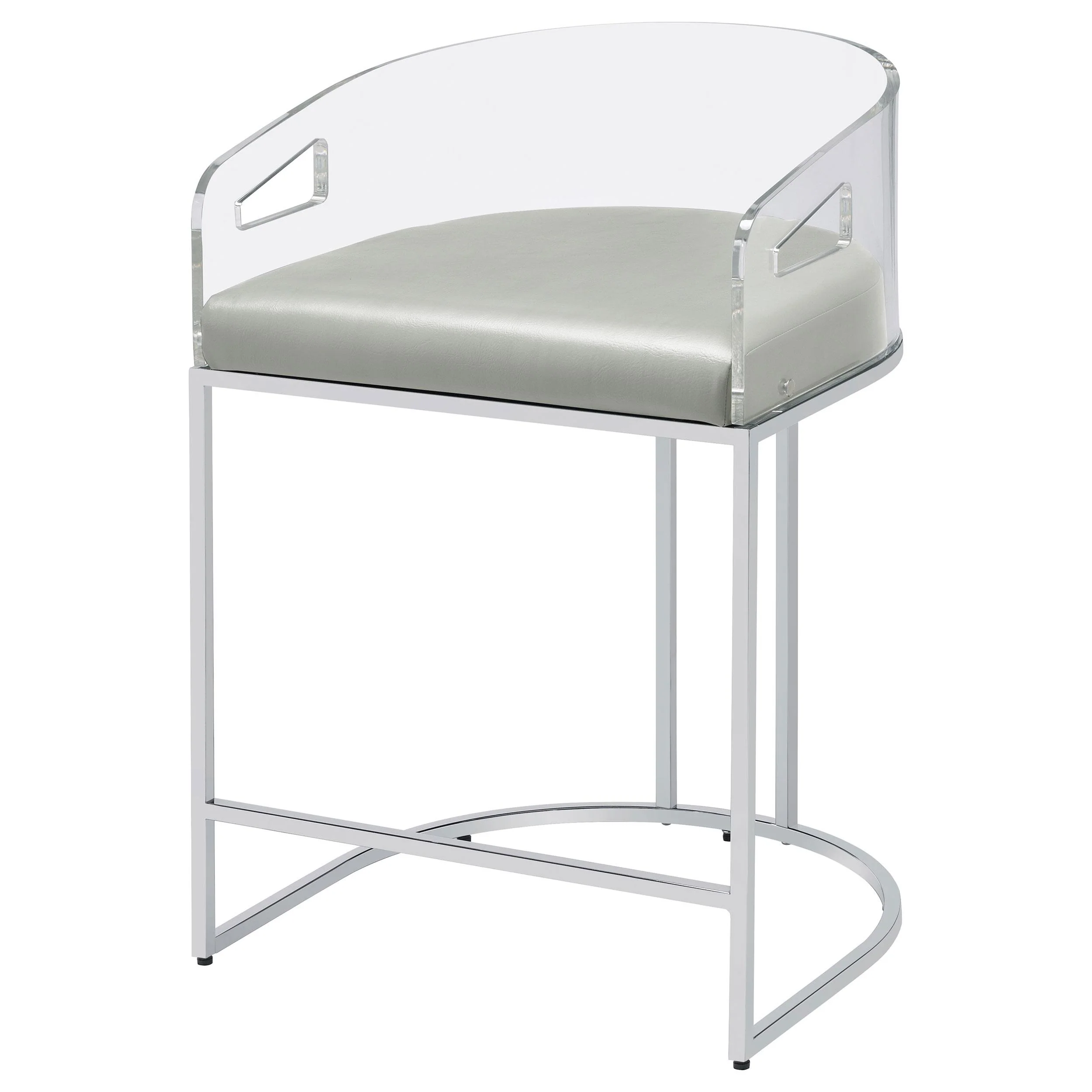 Coaster Furniture Thermosolis 183405 Clear Acrylic Counter Chair - Chrome - Image 3