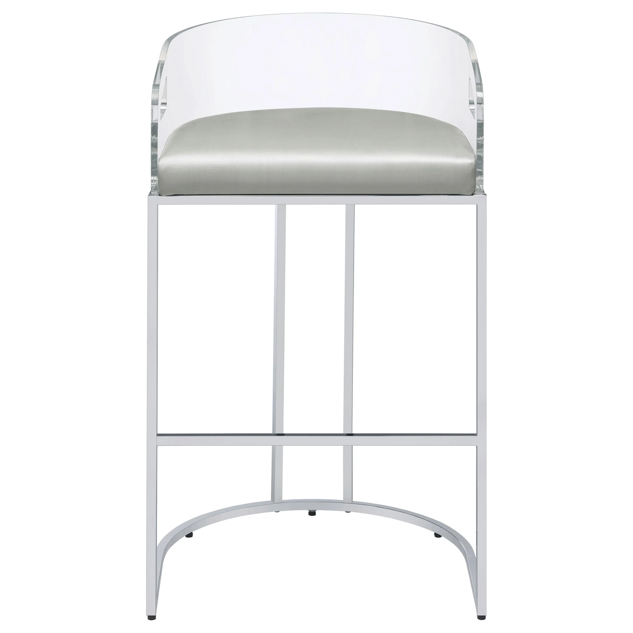 Coaster Furniture Thermosolis 183406 Clear Acrylic Bar Chair - Chrome - Image 2