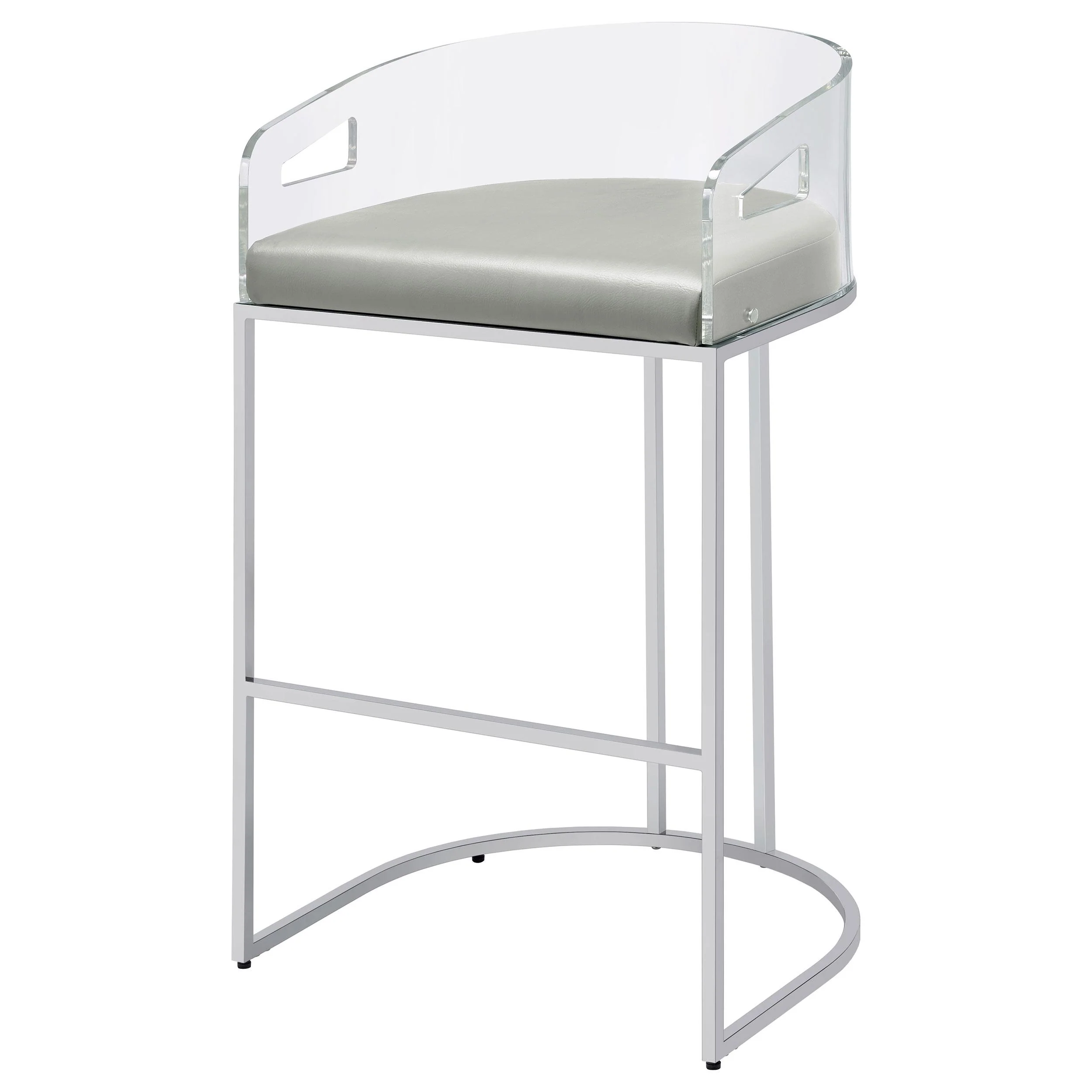 Coaster Furniture Thermosolis 183406 Clear Acrylic Bar Chair - Chrome - Image 3