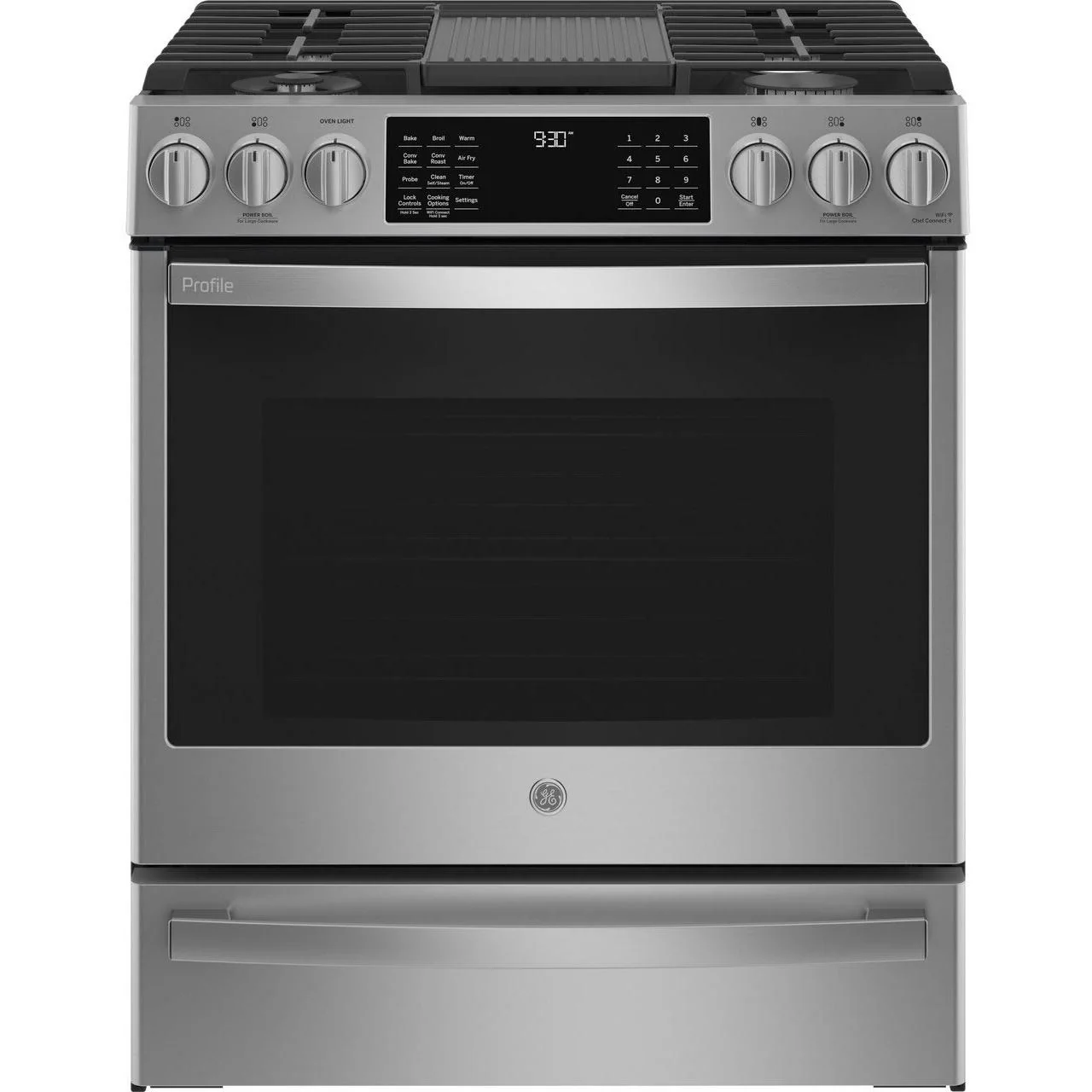 GE Profile 30-inch Slide-In Gas Range with No Preheat Air Fry PGS930YPFS - Image 1