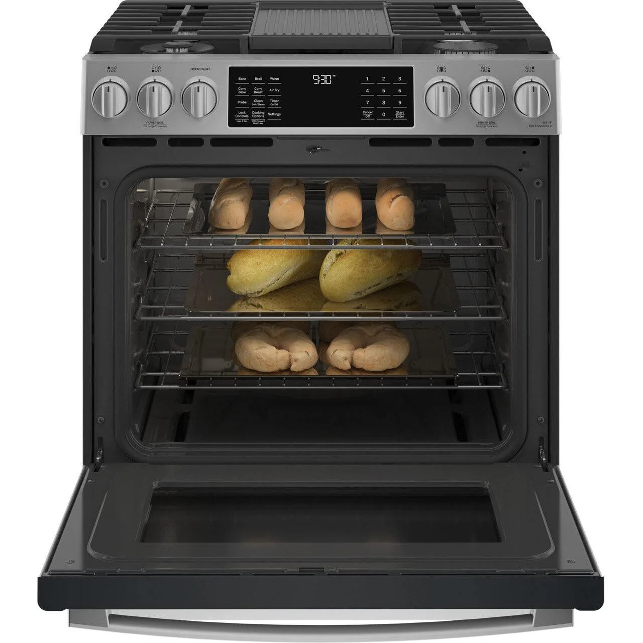 GE Profile 30-inch Slide-In Gas Range with No Preheat Air Fry PGS930YPFS - Image 3