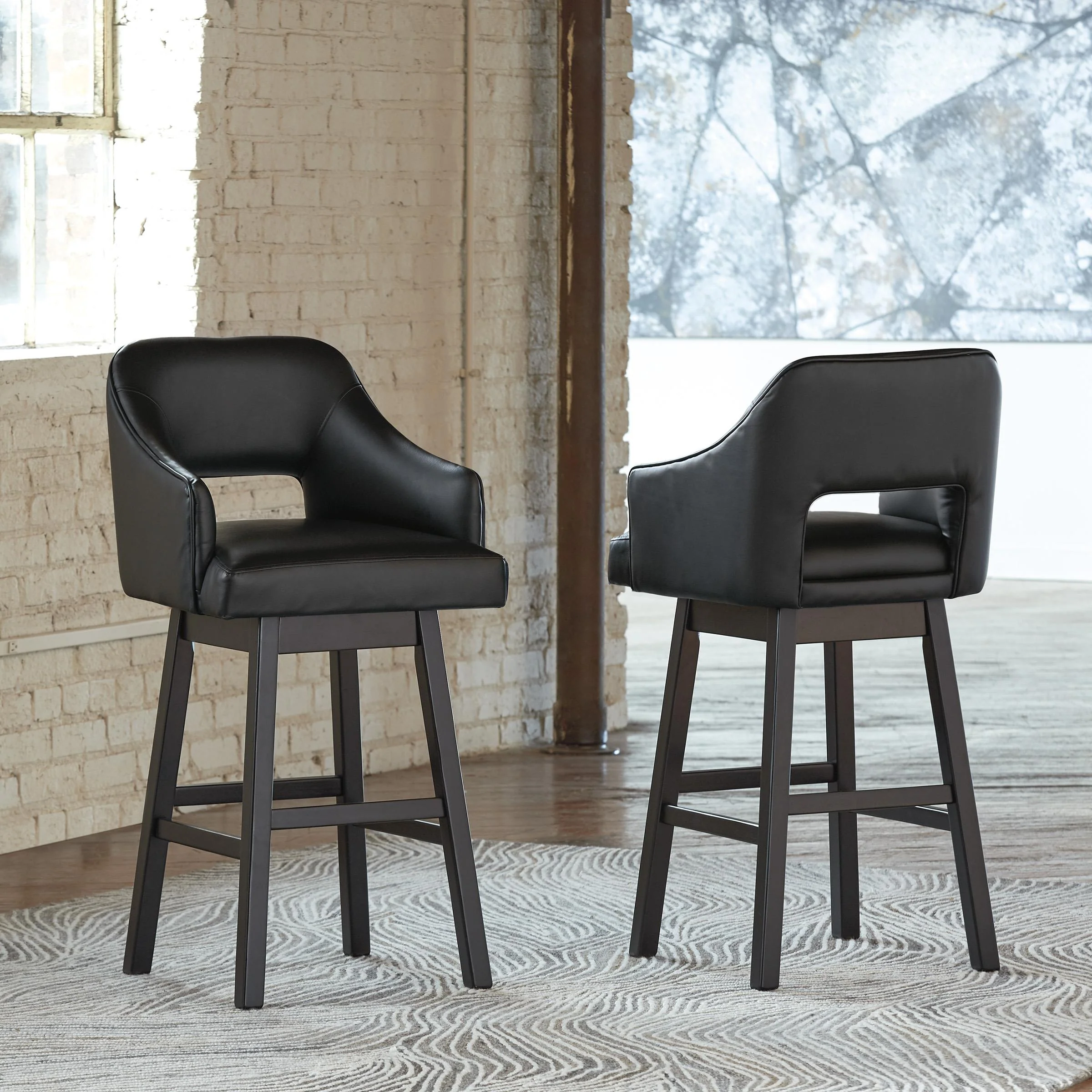 Signature Design by Ashley Tallenger D380-930 Tall Upholstered Swivel Barstool - Image 2