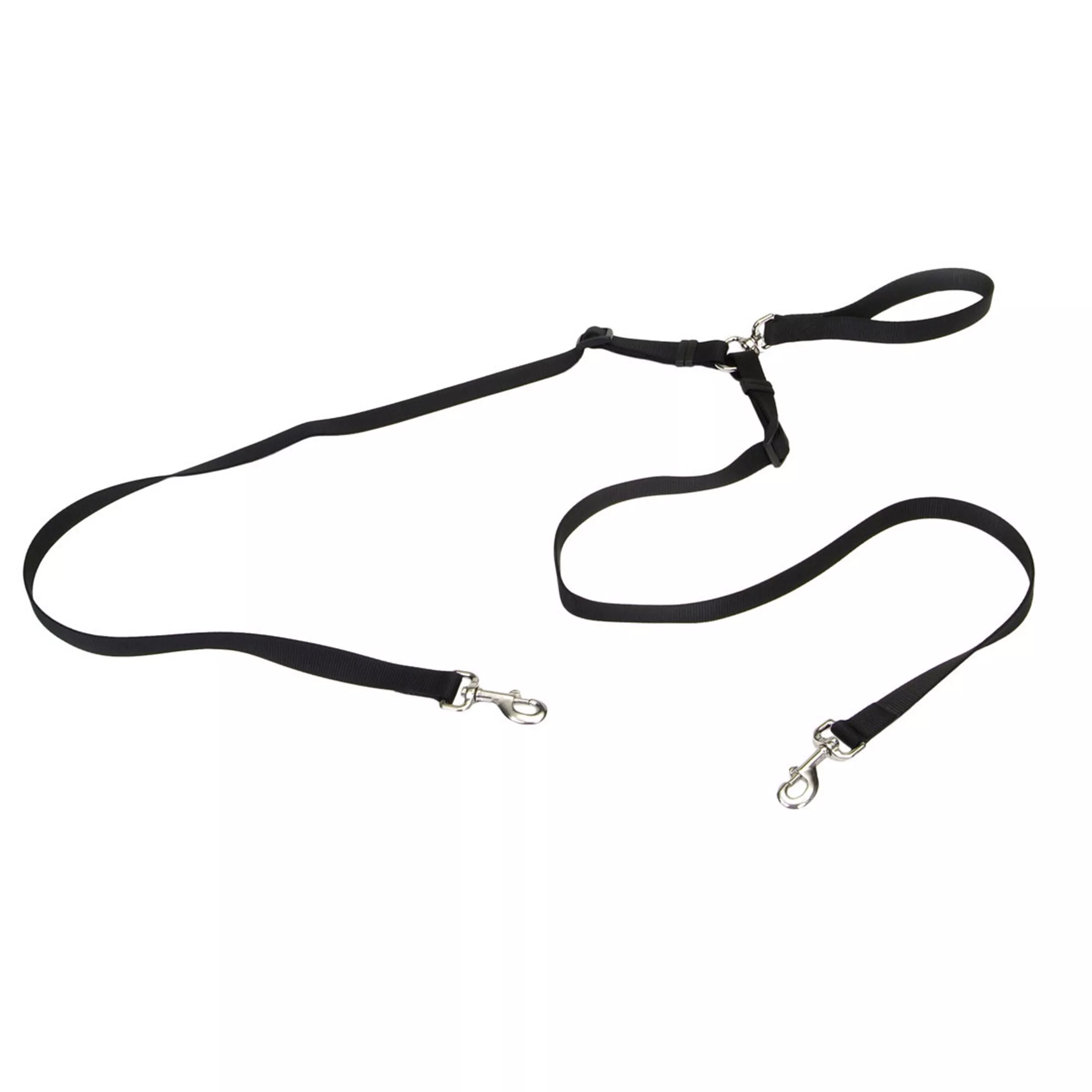 Coatal Dog Walker 4ft Long 5/8in Adjustable Coupler Leash Black - Image 1
