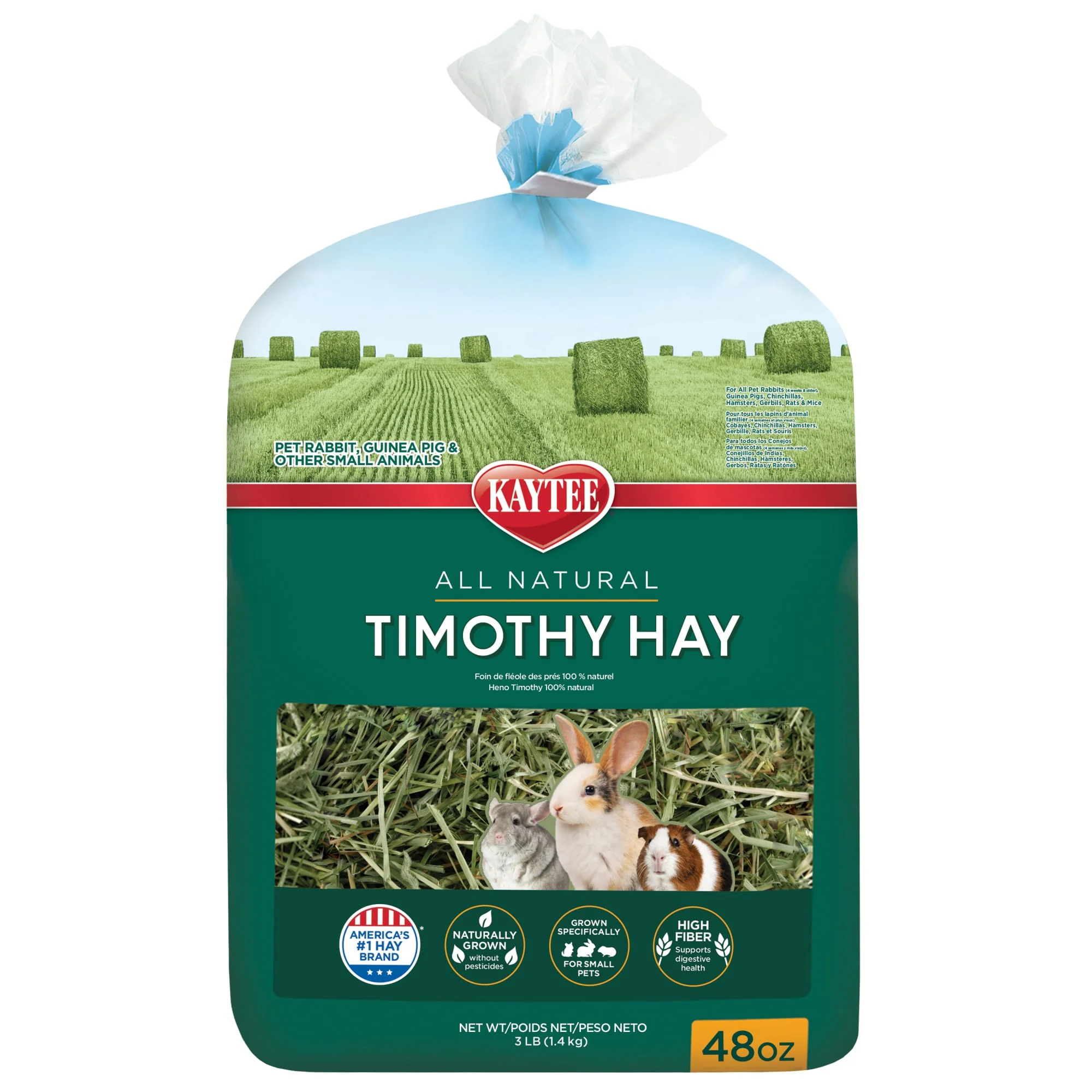 Kaytee Natural Timothy Hay Small Animal Food  48 Oz - Image 1