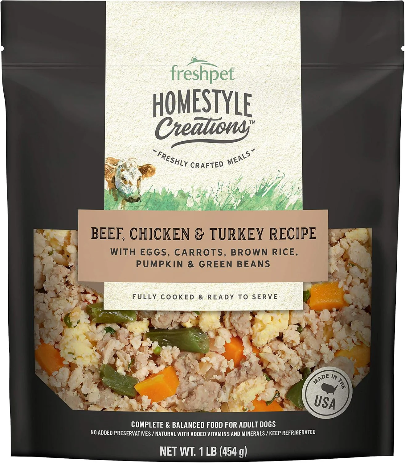Freshpet Beef, Chicken & Turkey Homestyle Creations Dog Food, 16oz - Image 1