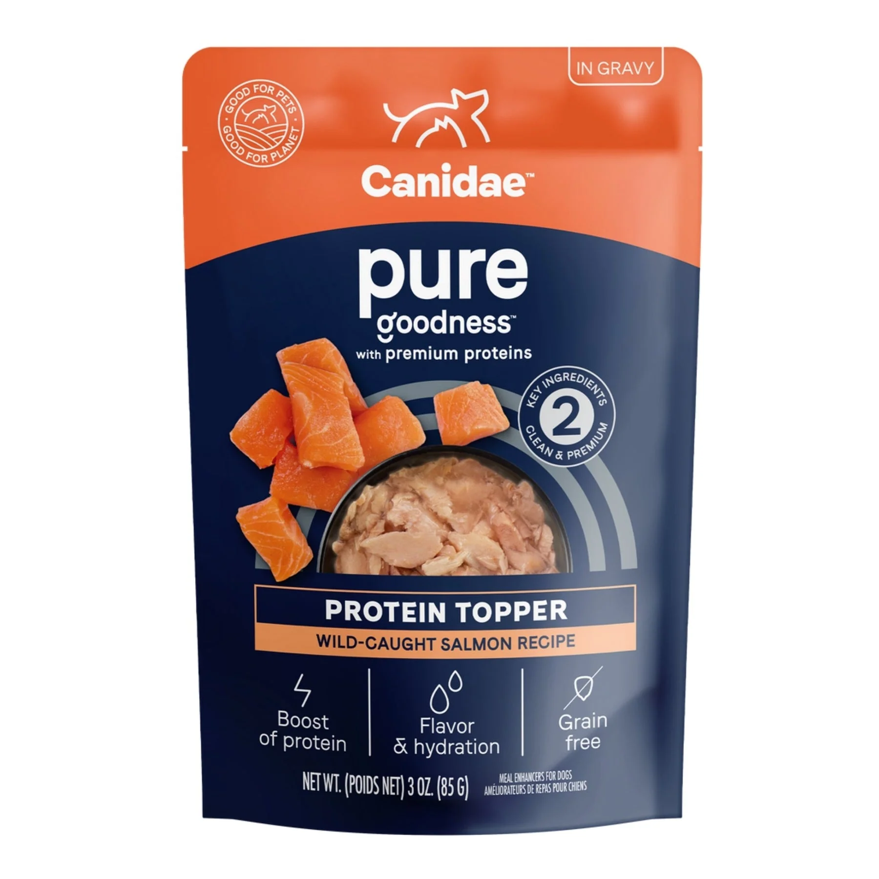 CANIDAE PURE Goodness Protein Topper for Dogs Wild-Caught Salmon in Gravy 3oz - Image 1