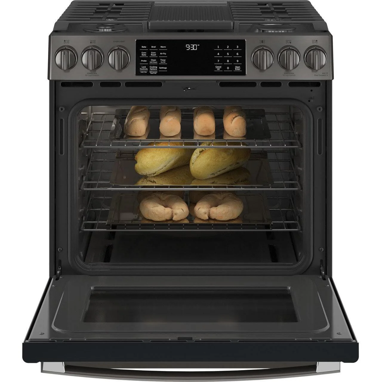 GE Profile 30-inch Slide-In Gas Range with No Preheat Air Fry PGS930BPTS - Image 3