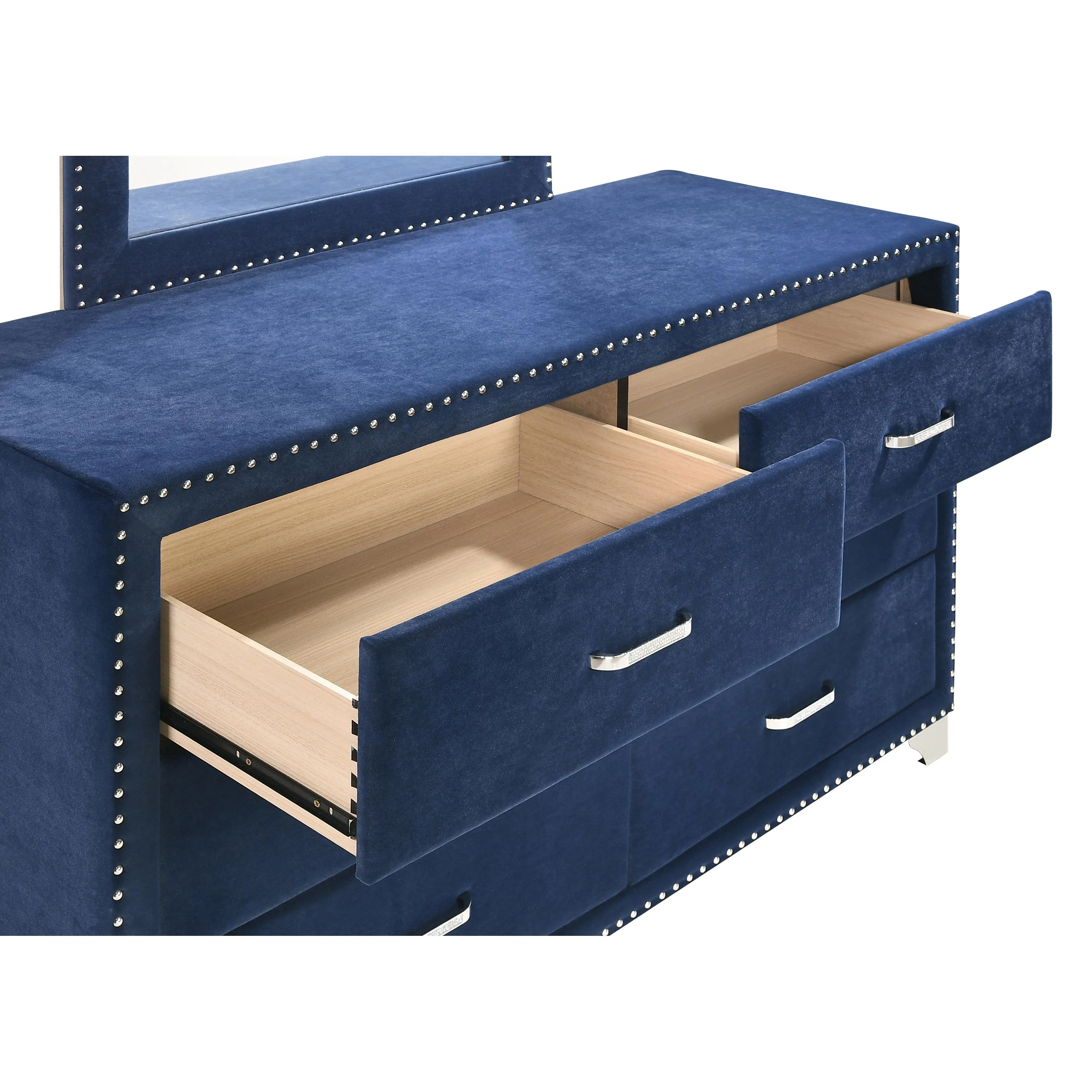 Coaster Furniture Melody 223373 6-Drawer Upholstered Dresser - Pacific Blue - Image 2