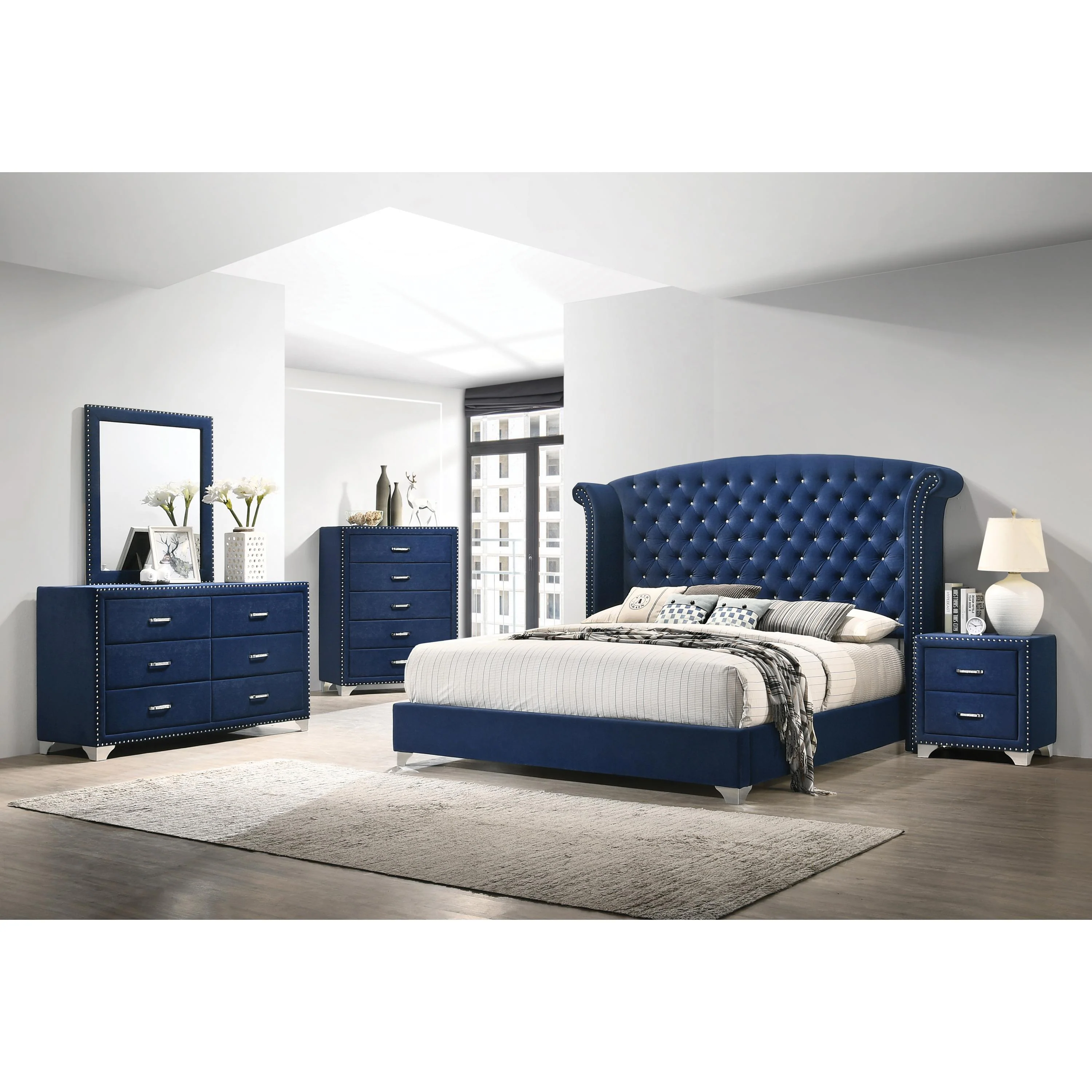 Coaster Furniture Melody 223373 6-Drawer Upholstered Dresser - Pacific Blue - Image 3