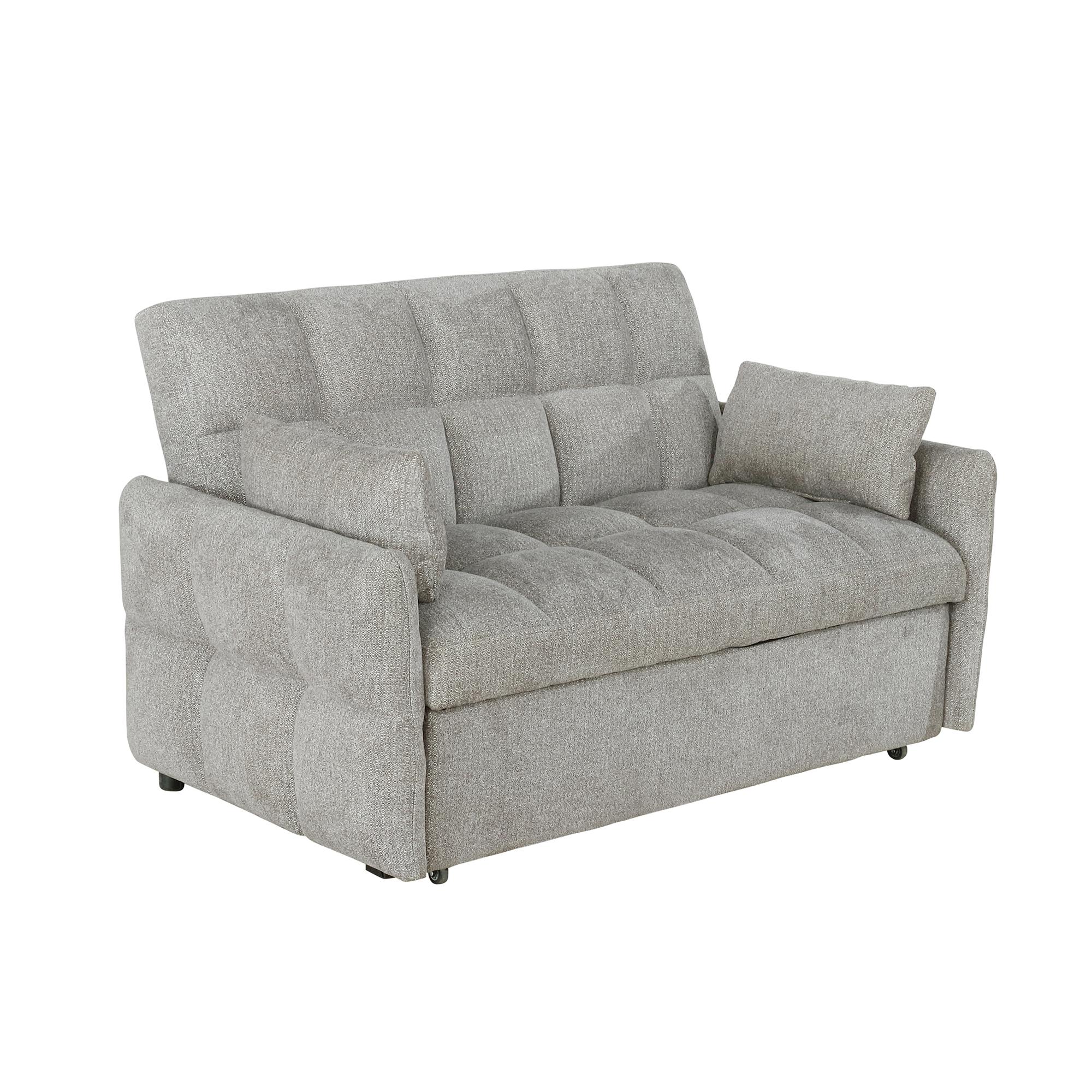 Coaster Furniture Cotswold 508307 Upholstered Convertible Sleeper Sofa Bed – Light Grey