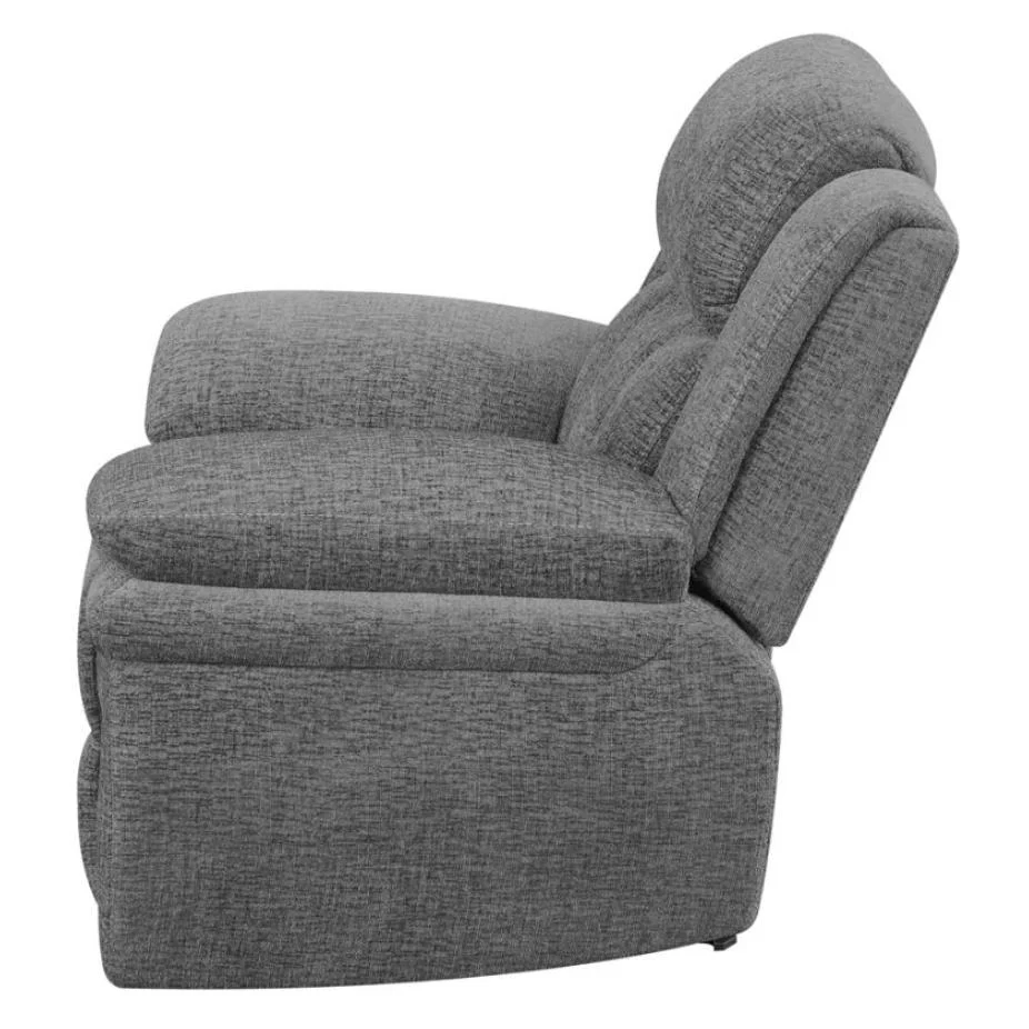 Coaster Furniture Bahrain 609543 Upholstered Glider Recliner - Charcoal - Image 3