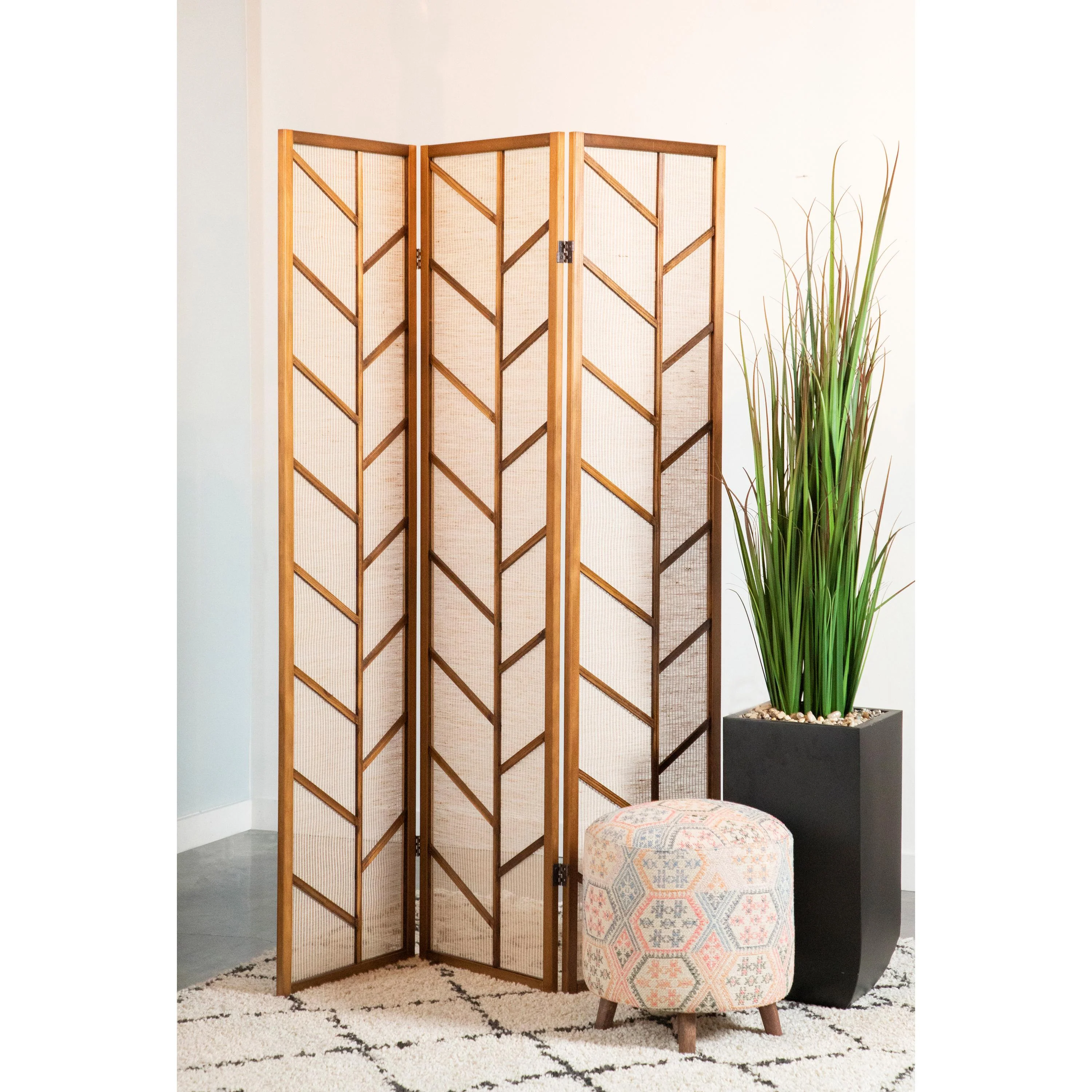 Coaster Furniture Mila 962923 3-Panel Room Divider Folding Shoji Screen - Walnut - Image 2