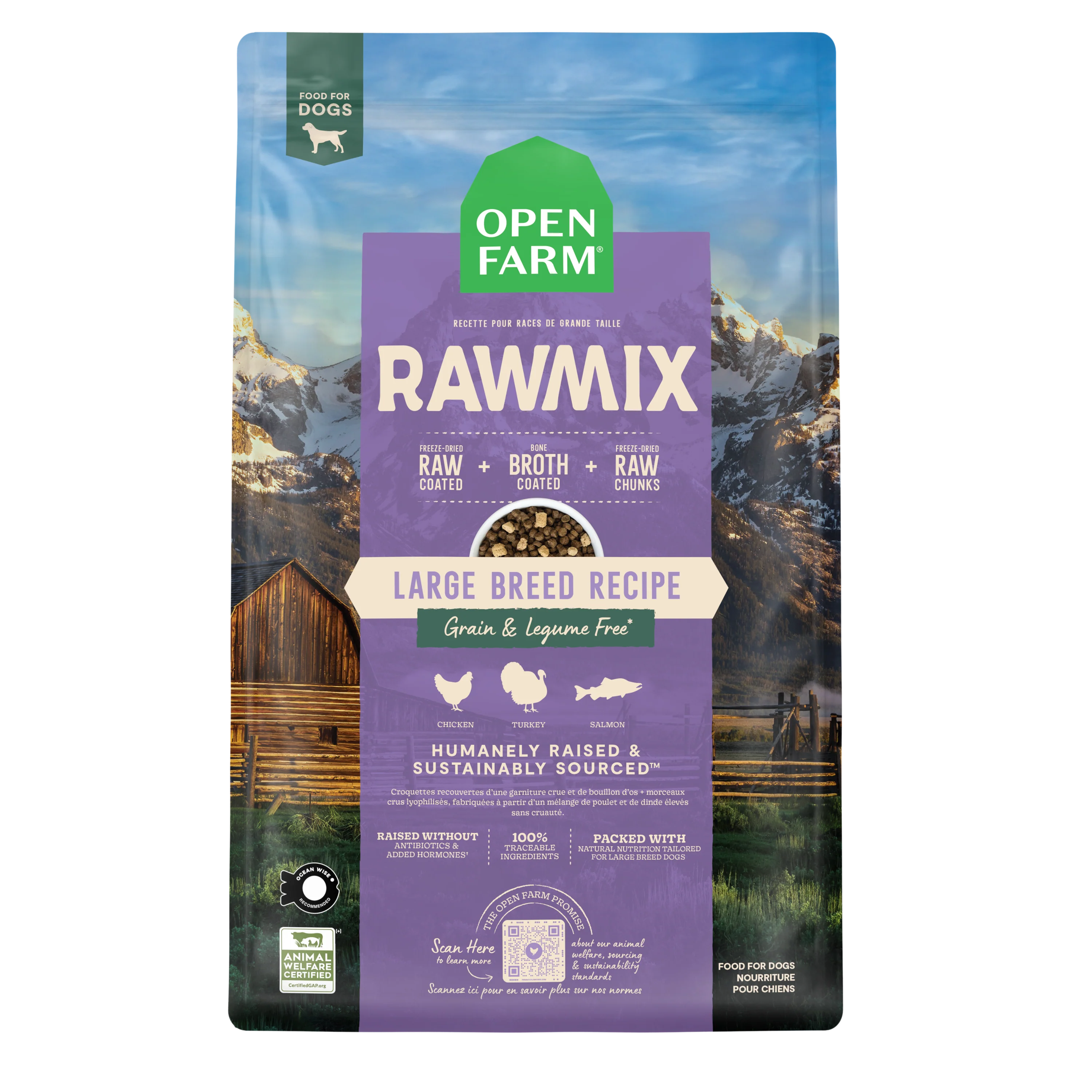 Open Farm Rawmix Large Breed Grain Free Kibble For Dogs 20lb Bag