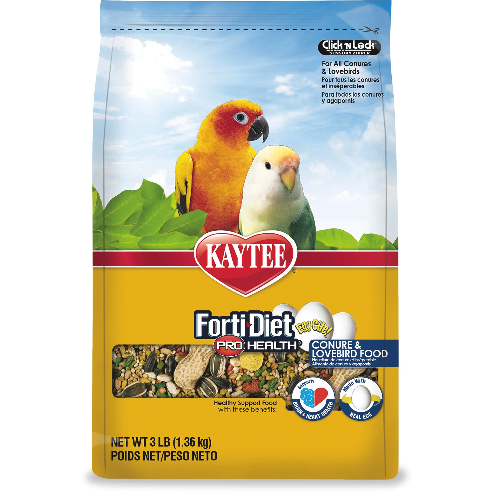 Kaytee Forti-Diet Pro Health Egg-Cite! Food Conure 3lb - Image 1