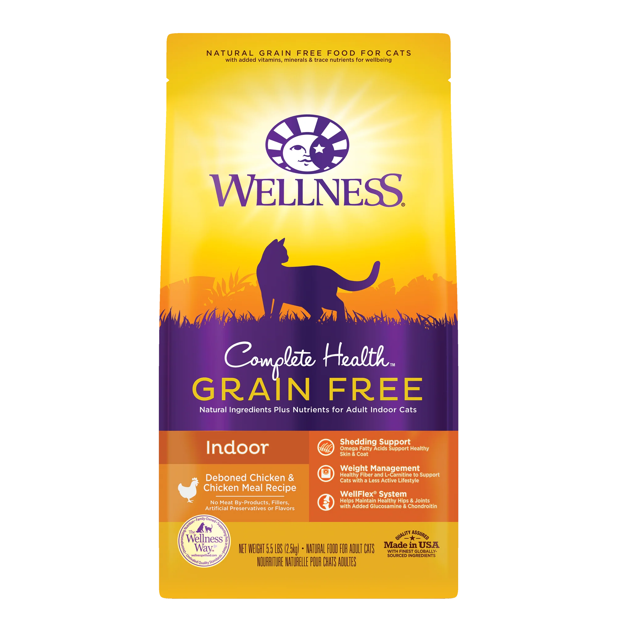 Wellness Complete Health Grain-Free Indoor Deboned Chicken Recipe Dry Cat Food 5.5lb Bag - Image 1