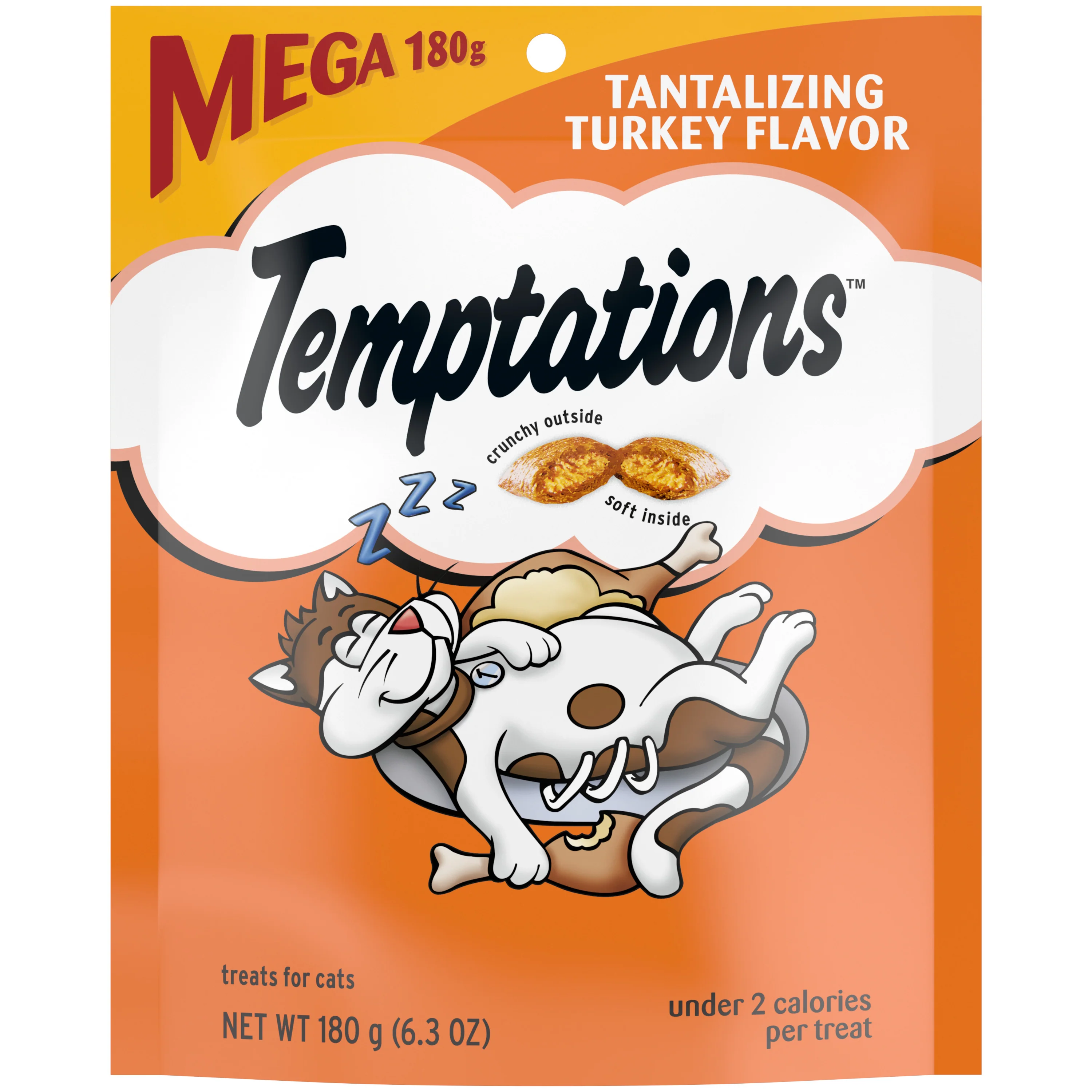 Temptations Classic Crunchy and Soft Cat Treats Tantalizing Turkey Flavor, 6.3 oz. Pouch - Image 1