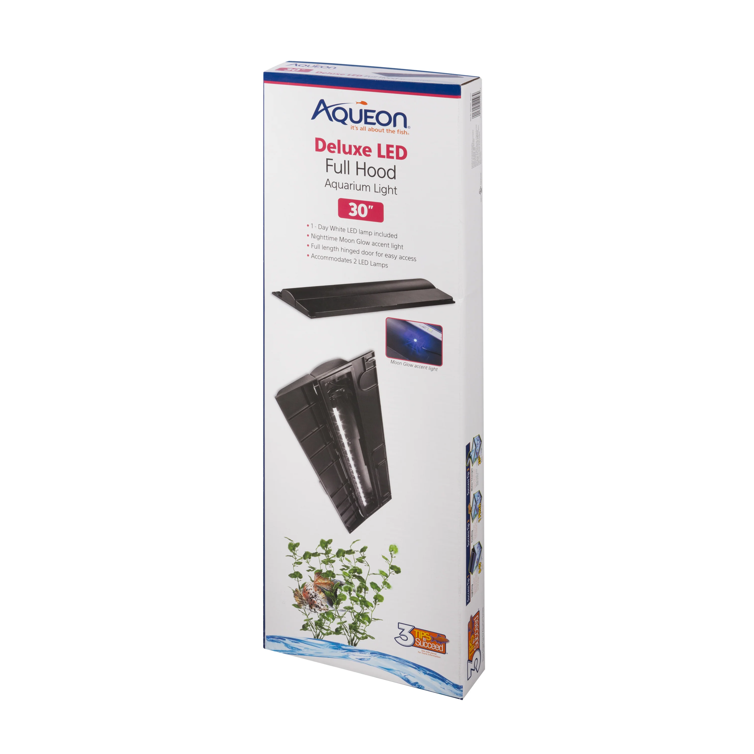 Aqueon LED Deluxe Full Aquarium Hoods Black, 30 Inches - Image 1