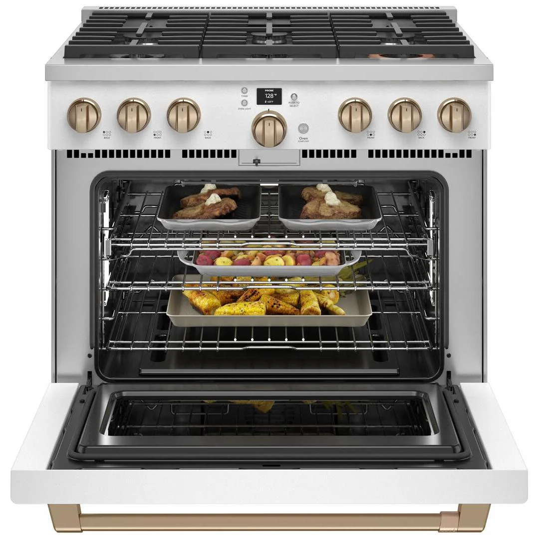 Café 36-inch Freestanding Gas Range with WI-FI Connect CGY366P4TW2 - Image 3