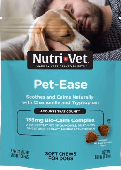 NutriVet Pet Ease Calming Soft Chews for Dogs, Smoked Hickory Flavored, 65ct - Image 1