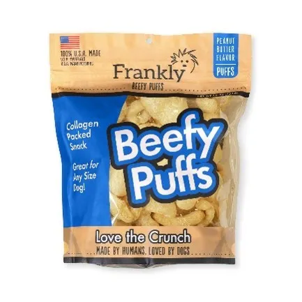 Frankly Dog Treats Beefy Puffs Peanut Butter 2.5oz - Image 1