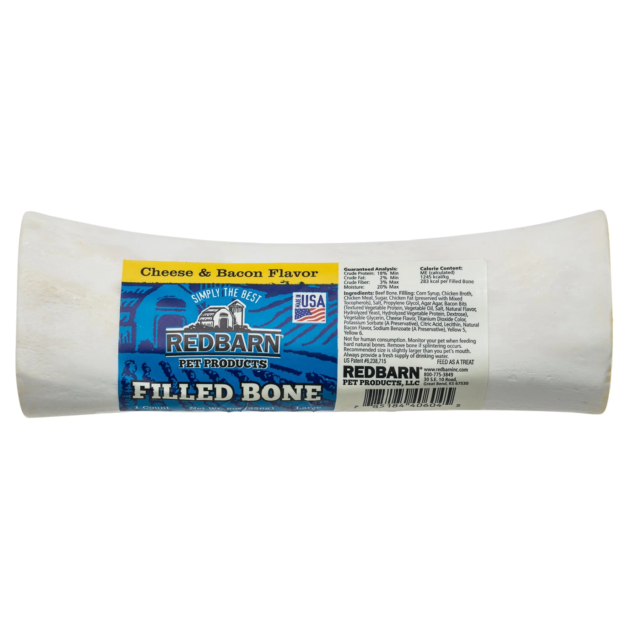 Redbarn 5  Large Cheese n\  Bacon Filled Bone Dog Treat  1 Ct - Image 1