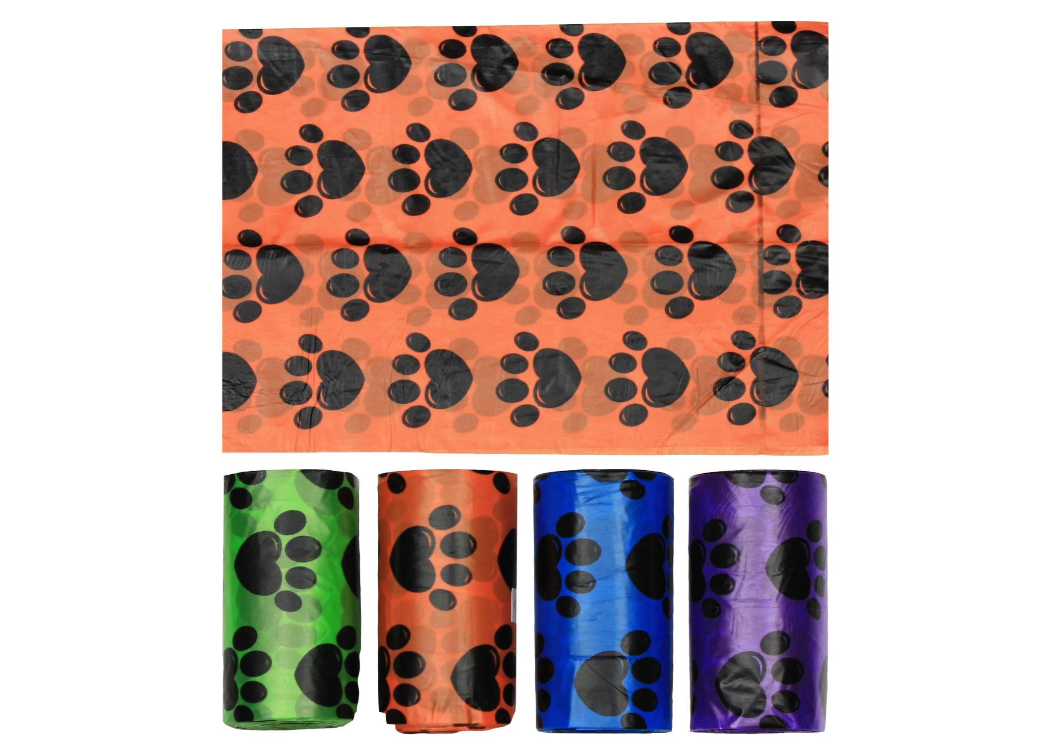 Multipet Waste Bags 15ct 2pk Paw Print Assorted Colors