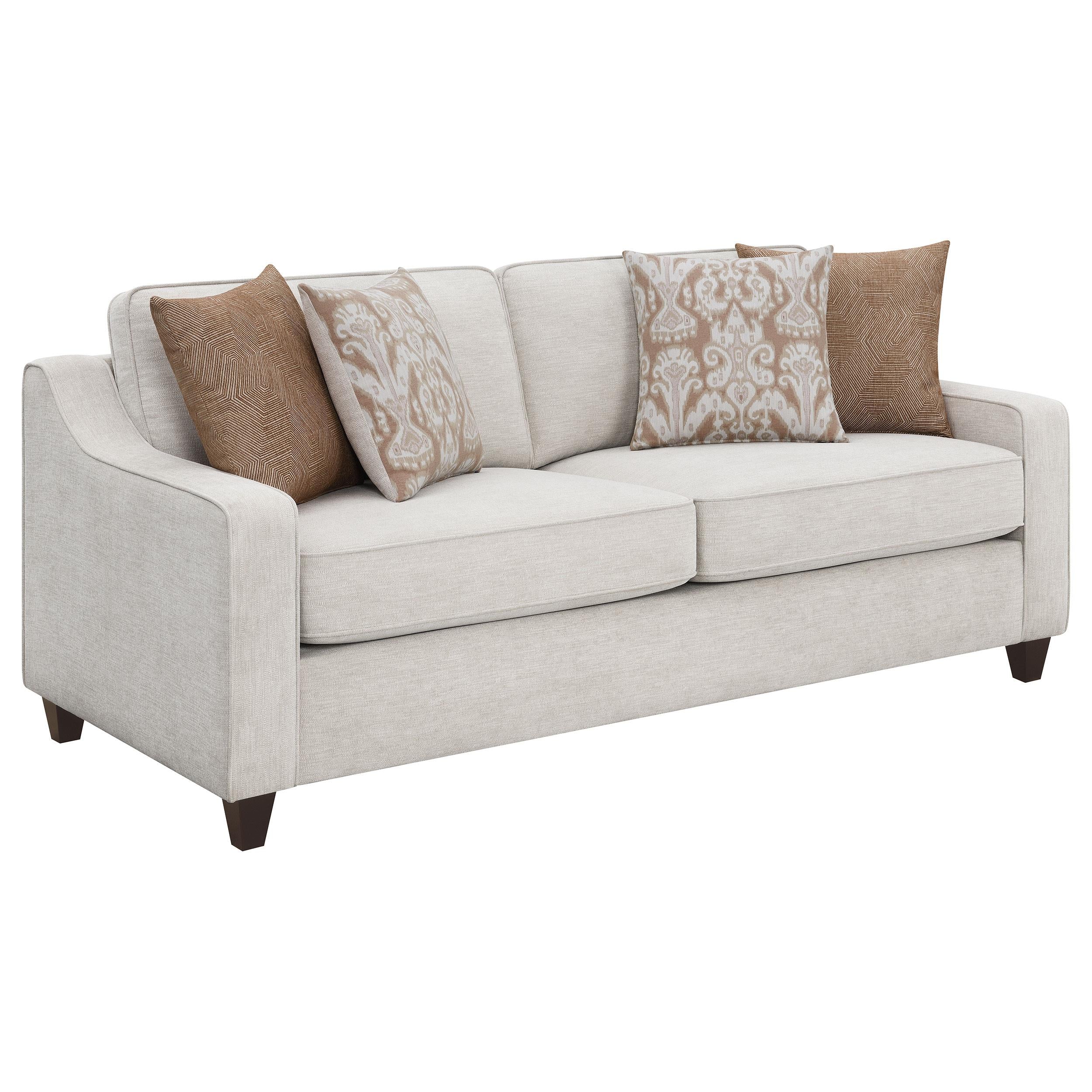 Coaster Furniture Christine 552061 Upholstered Sloped Arm Sofa – Beige