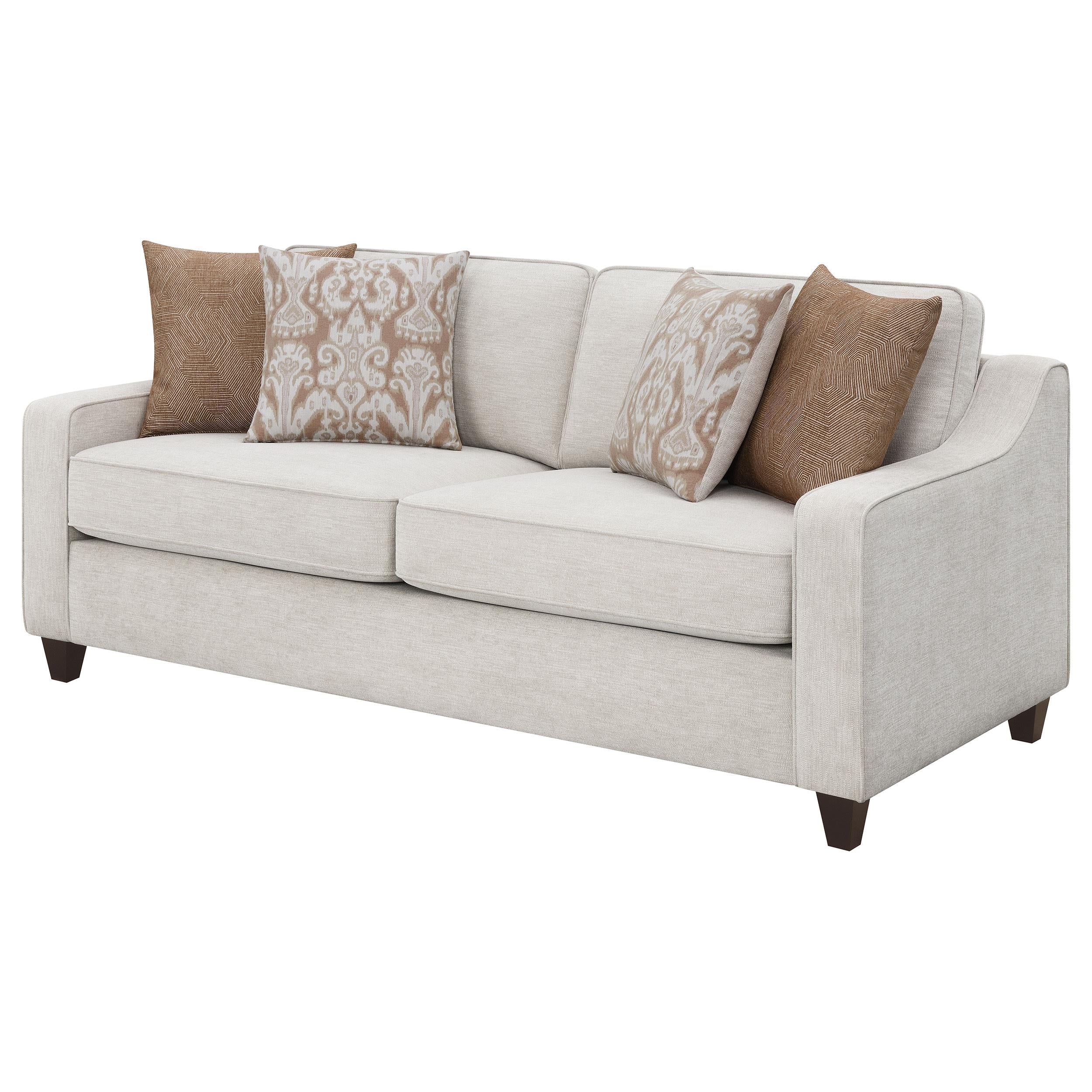 Coaster Furniture Christine 552061 Upholstered Sloped Arm Sofa - Beige - Image 3