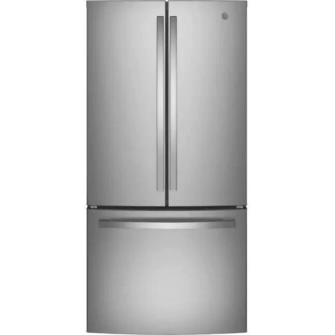 GE 33-inch, 24.8 cu. ft. French 3-Door Refrigerator with Internal Water Dispenser GNE25JYKFS