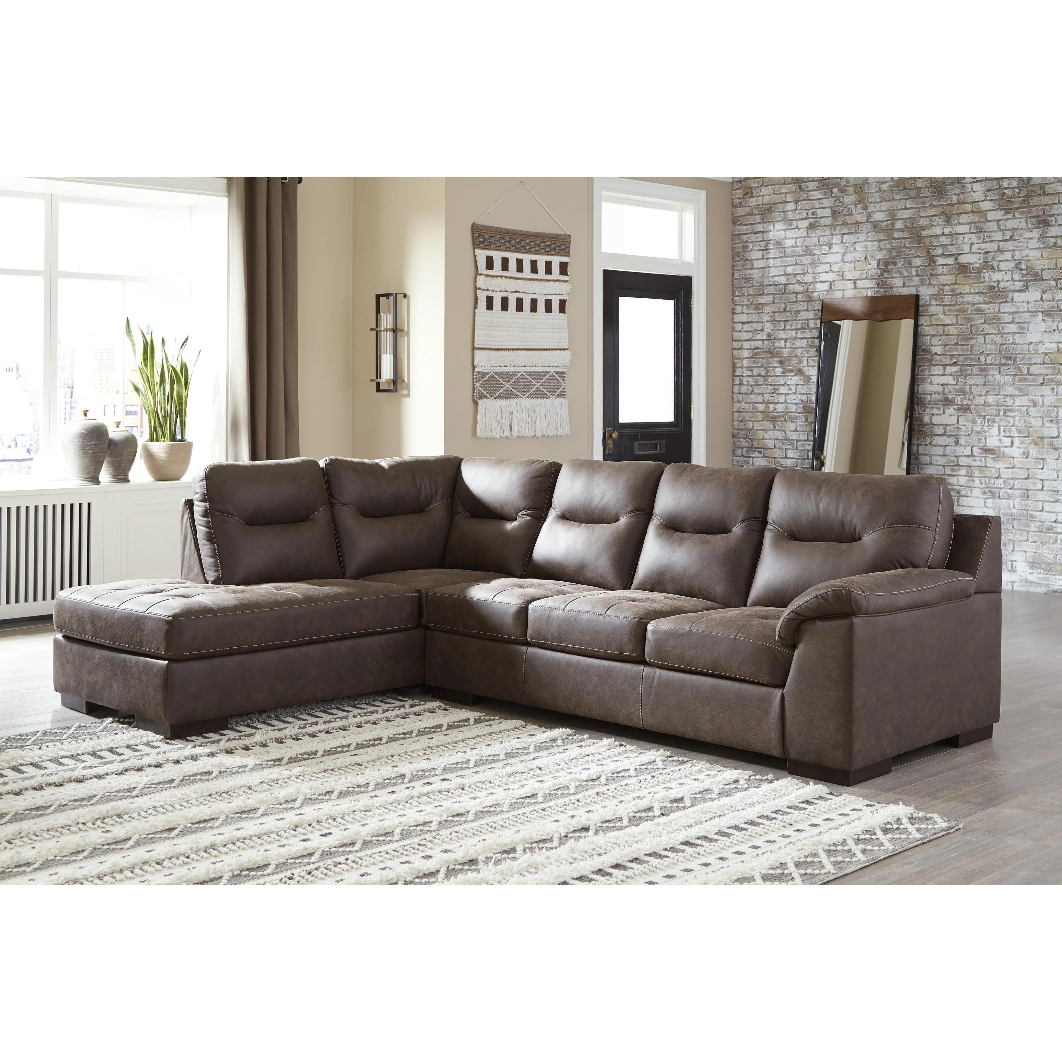 6200267 Signature Design by Ashley Maderla Leather Look RAF Sofa - Image 2
