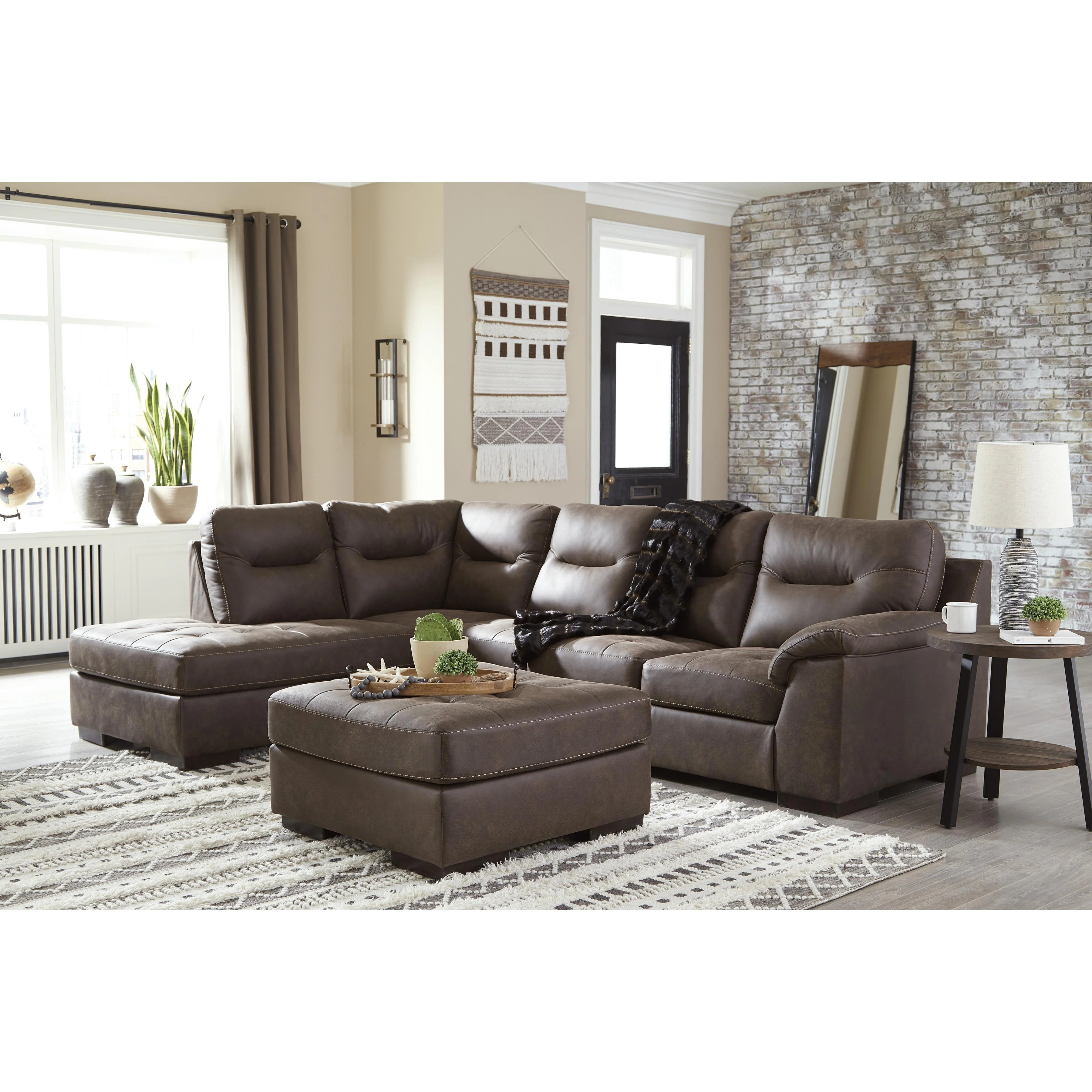 6200267 Signature Design by Ashley Maderla Leather Look RAF Sofa - Image 3