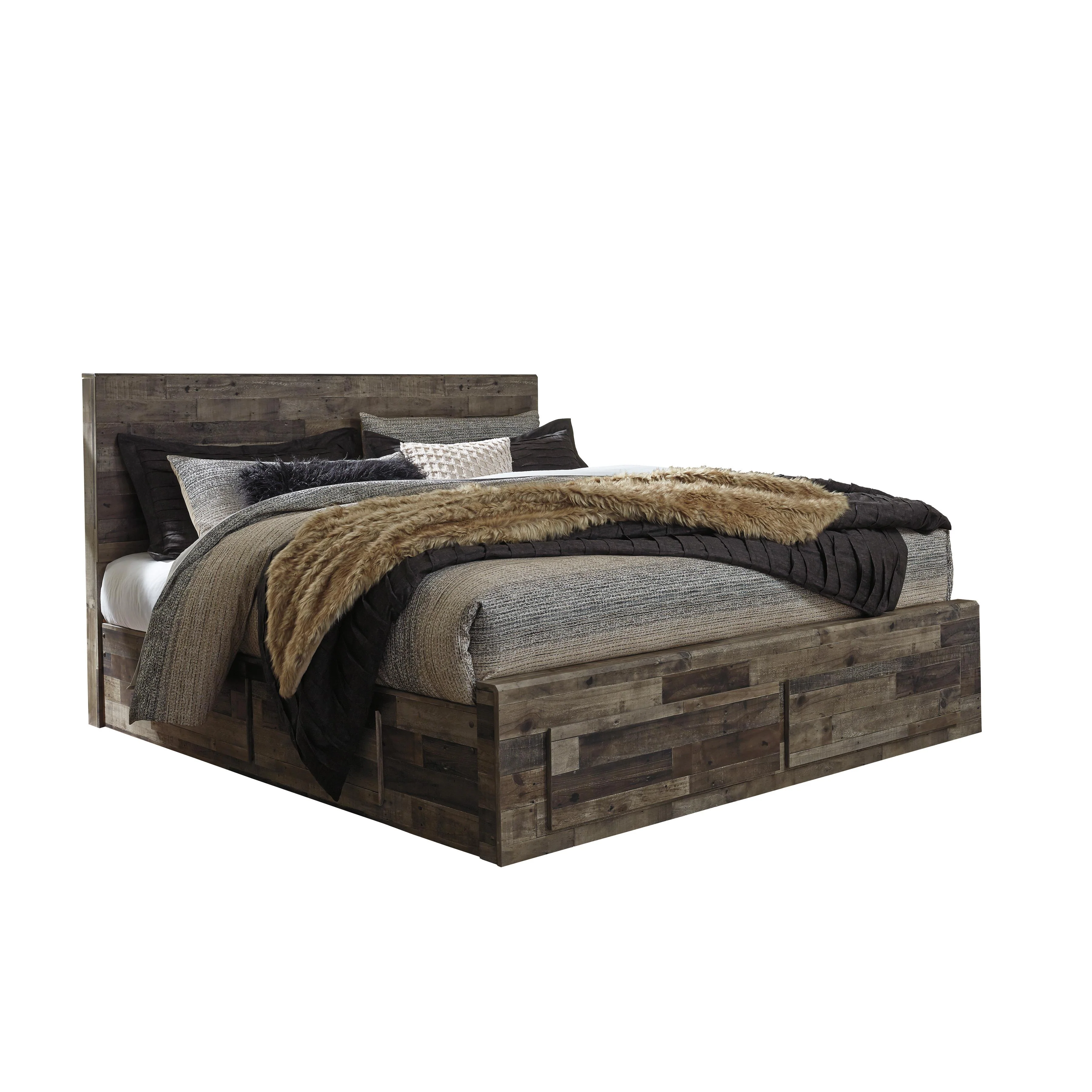 Benchcraft Derekson B200B19 King Panel Bed with 4 Storage Drawers - Image 1
