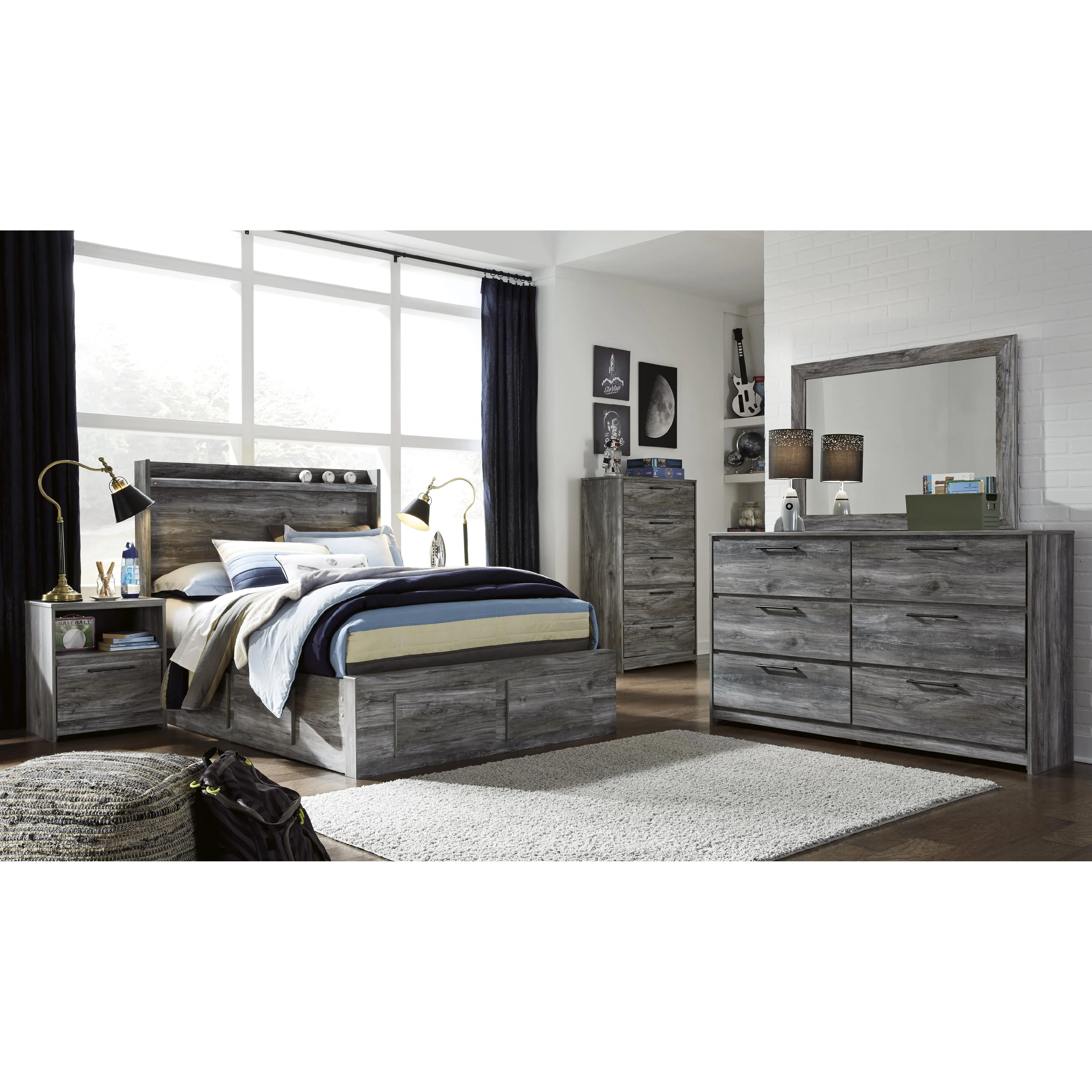 Signature Design by Ashley Baystorm B221B25 Full Panel Bed with 4 Storage Drawers - Image 3