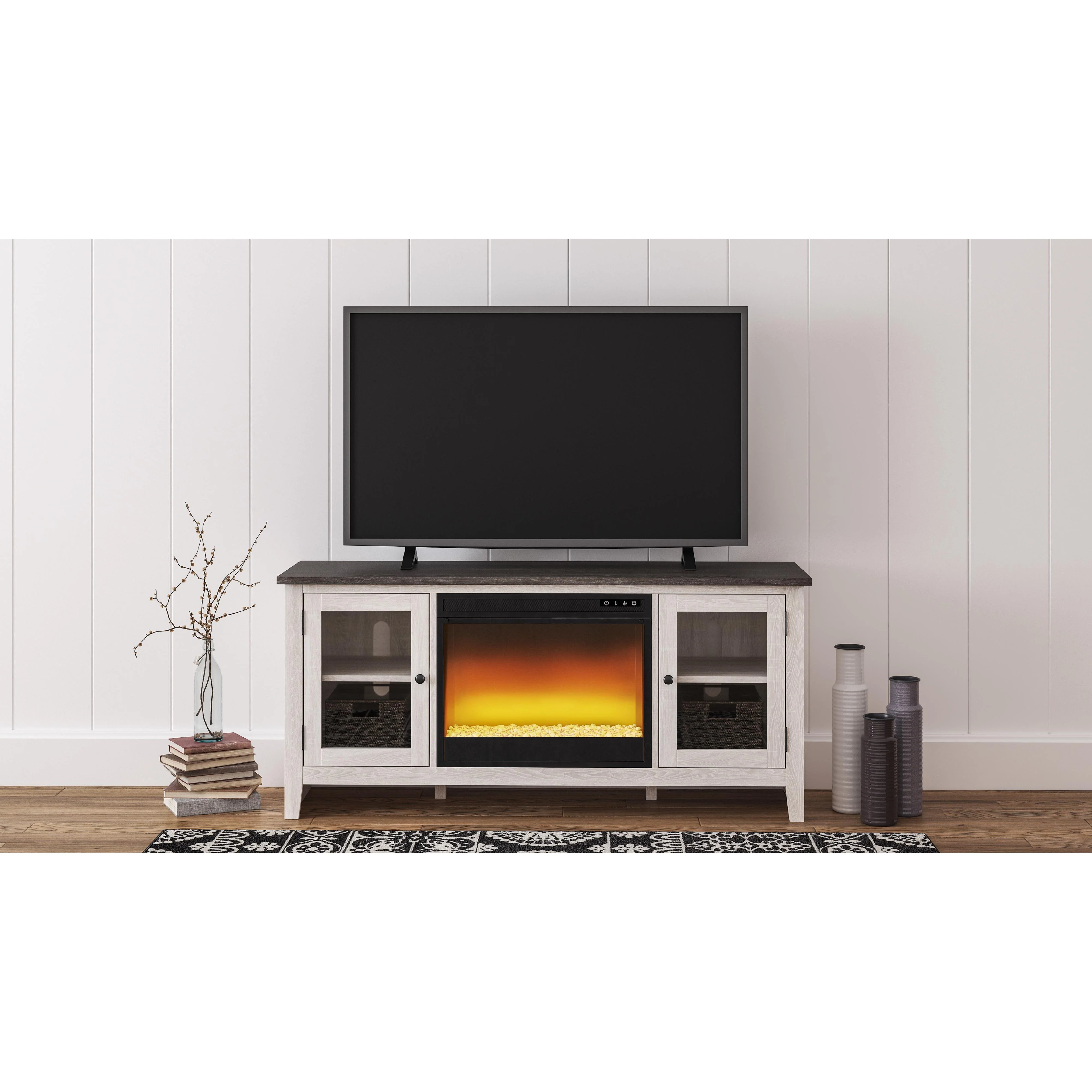 Signature Design by Ashley Dorrinson W287W2 60" TV Stand with Electric Fireplace - Image 1