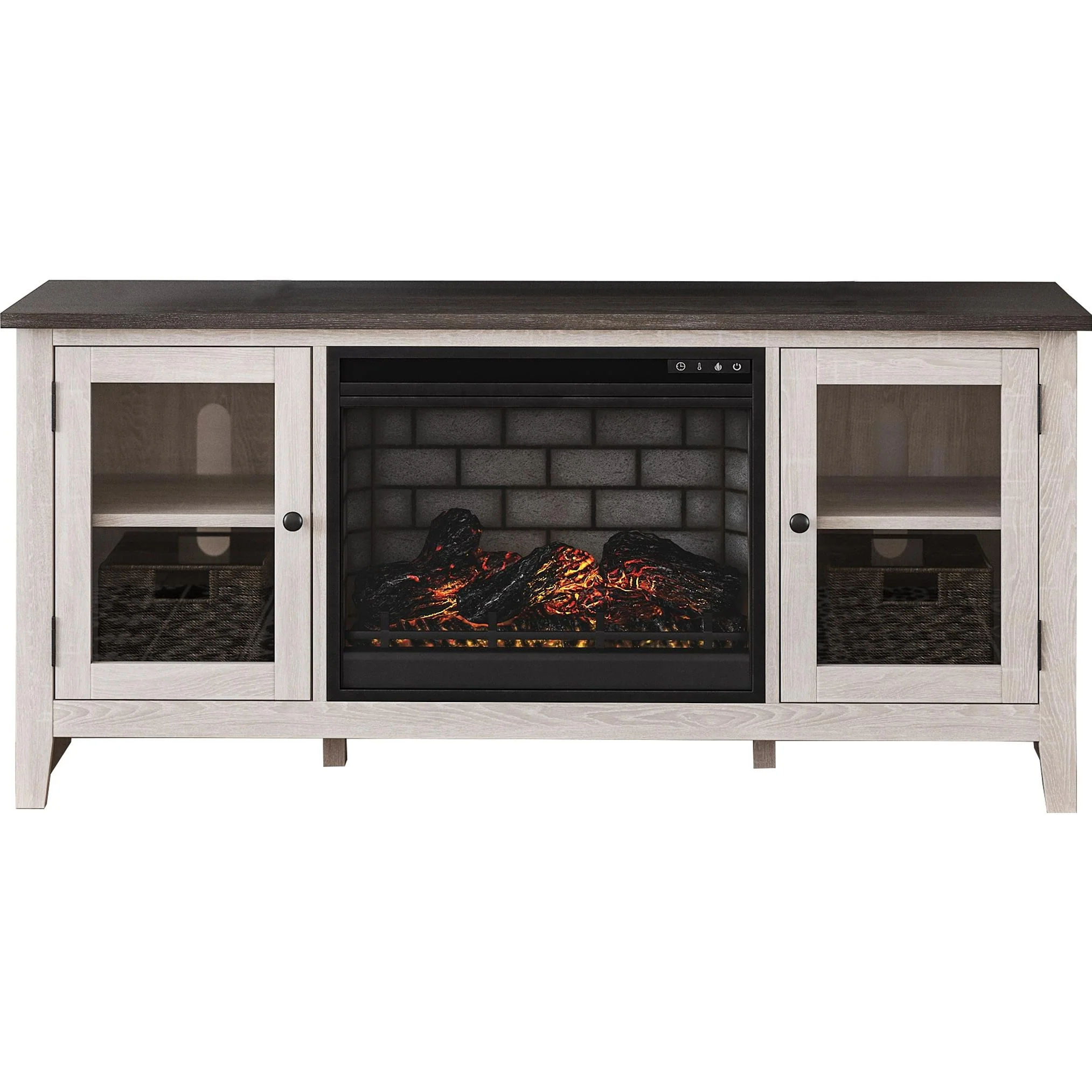 Signature Design by Ashley Dorrinson W287W3 60" TV Stand with Electric Fireplace - Image 1