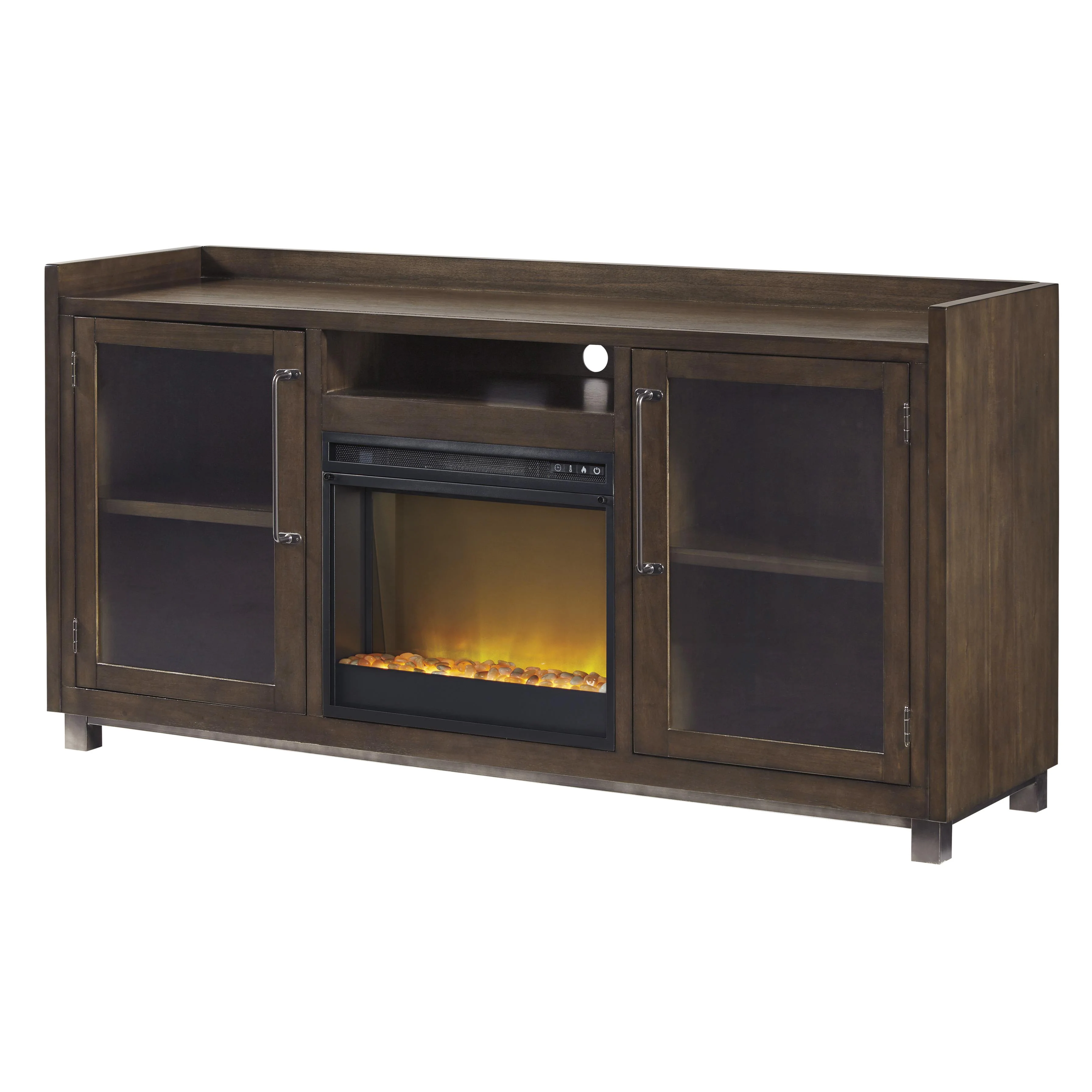Signature Design by Ashley Starmore W633W4 70″ TV Stand with Electric Fireplace
