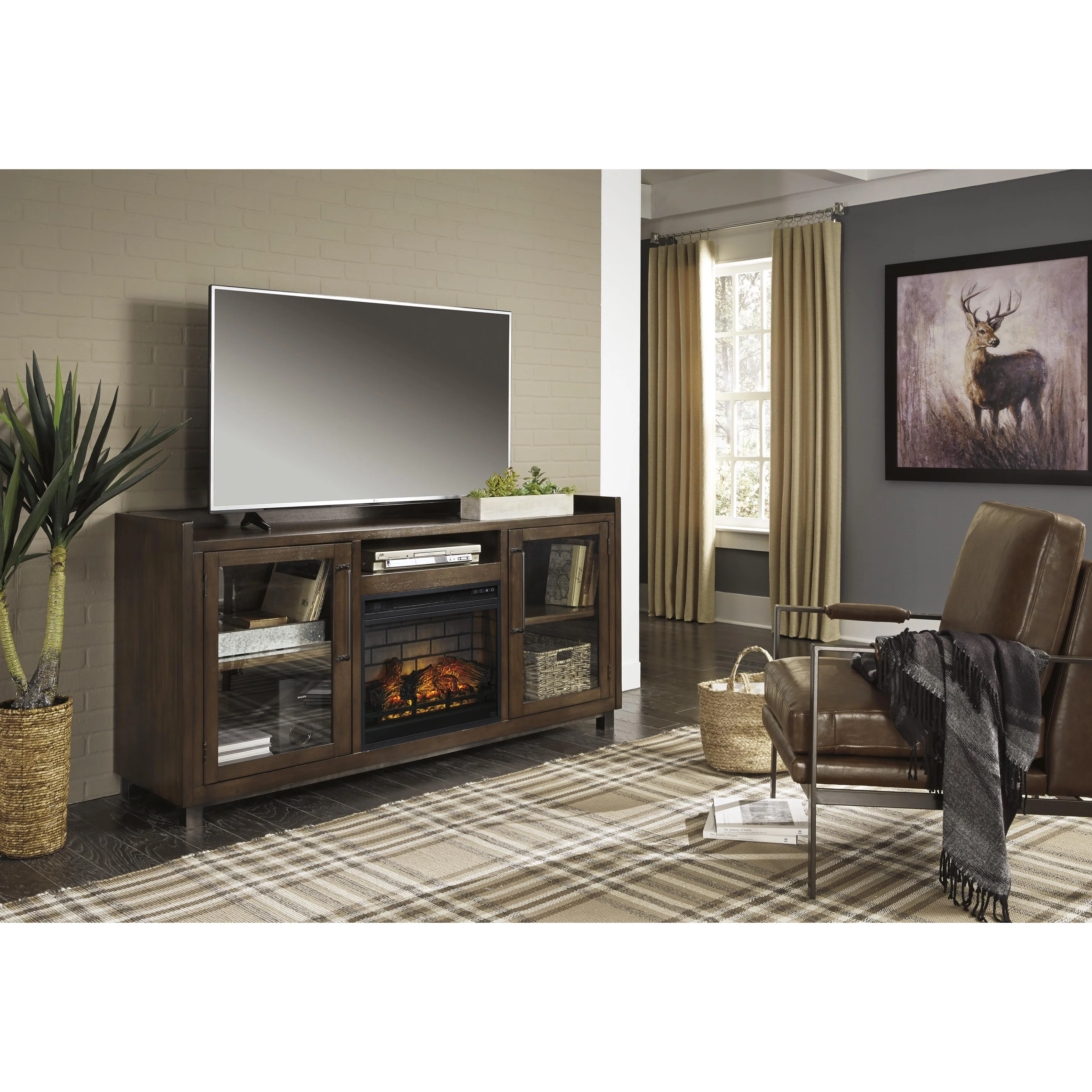 Signature Design by Ashley Starmore W633W5 70" TV Stand with Electric Fireplace - Image 3