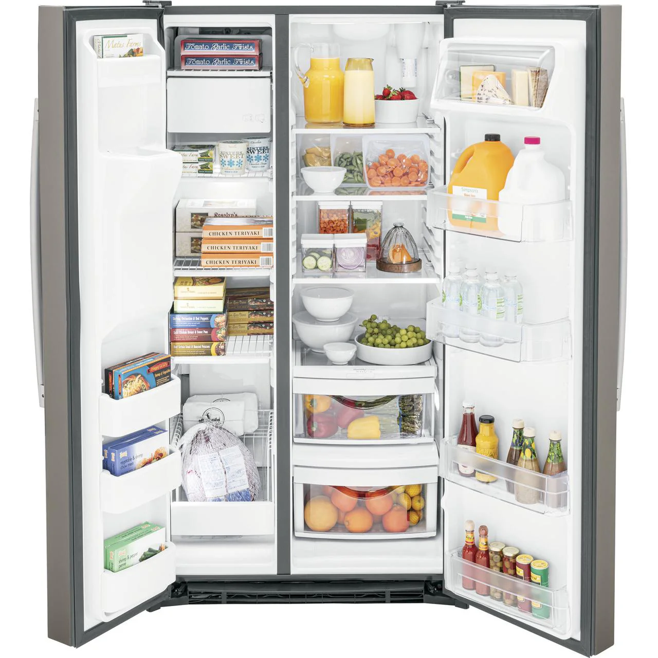 GE 36-inch, 25.3 cu. ft. Side-by-Side Refrigerator with Water and Ice Dispenser GSS25GMPES - Image 3