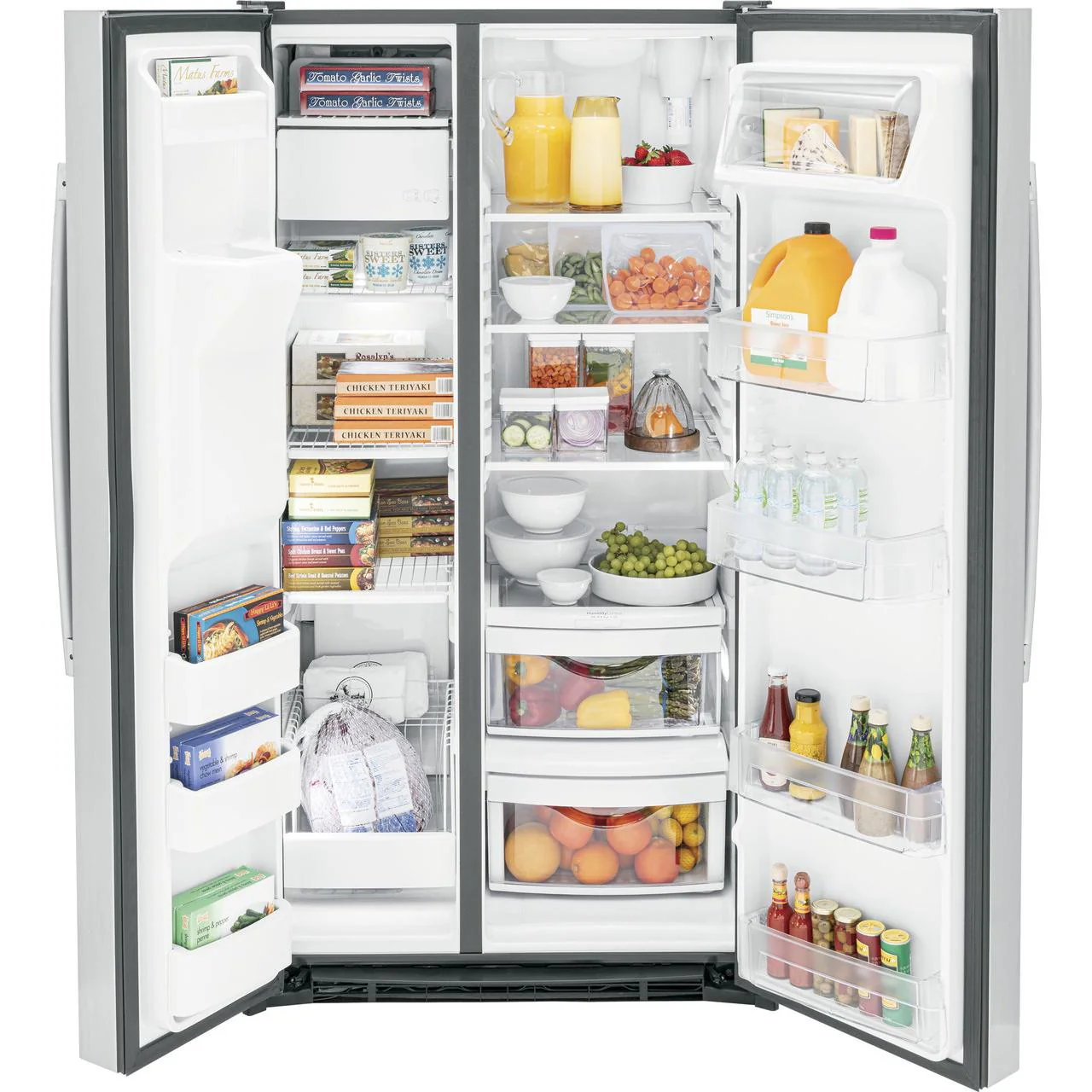 GE 36-inch, 25.3 cu. ft. Side-by-Side Refrigerator with Water and Ice Dispenser GSS25GYPFS - Image 3